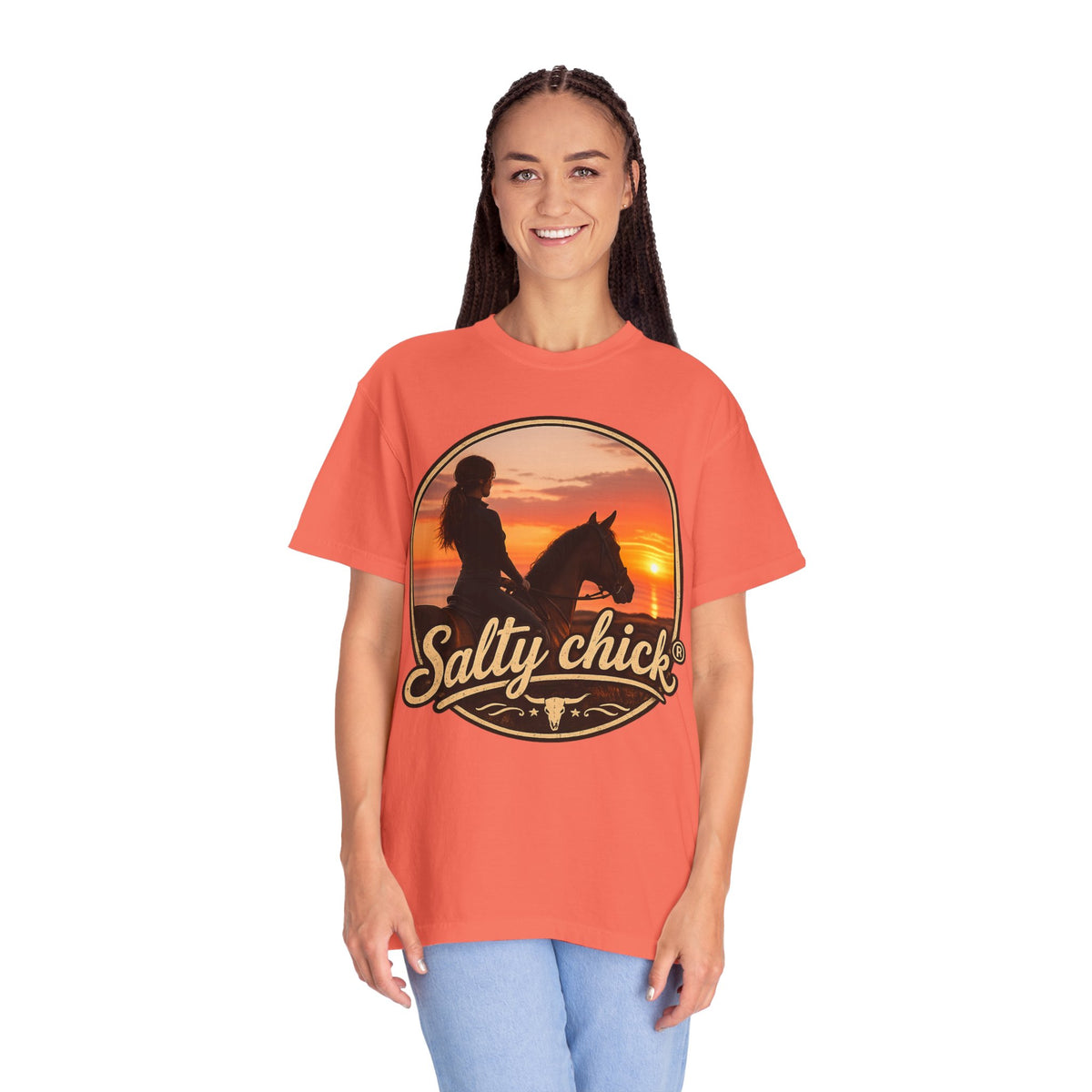 Salty Chick Sunset Ride Garment-Dyed Cotton Tee – Coastal Life