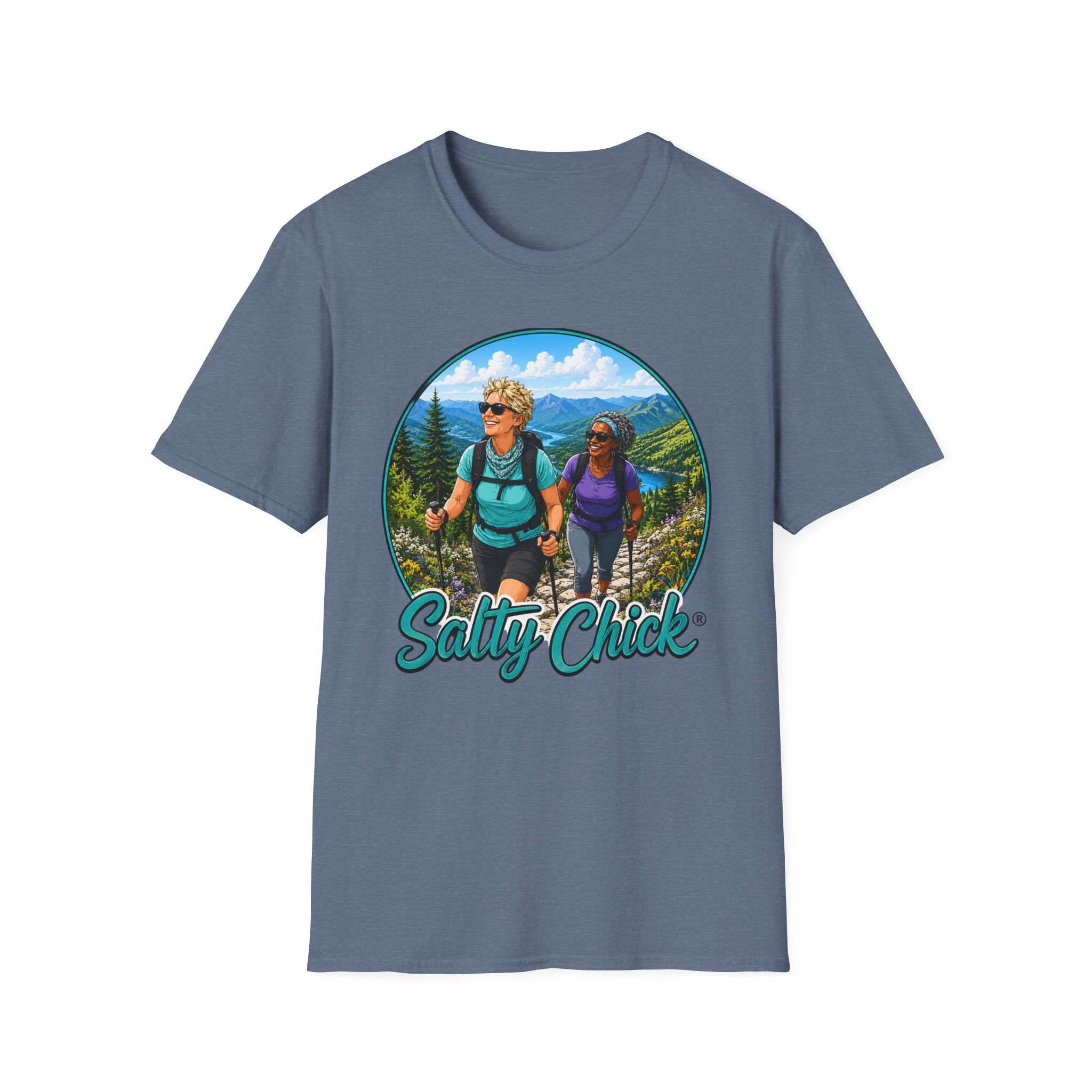 Salty Chick Summit Seeker Cotton Tee – Mountain Biking & Trails