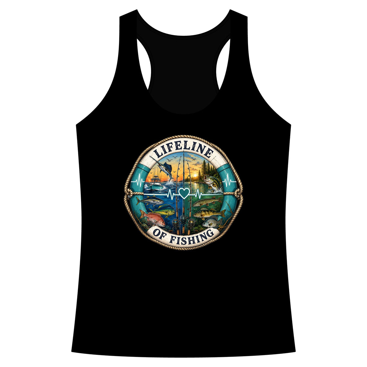 Lifeline of fishing Performance Racerback Tank