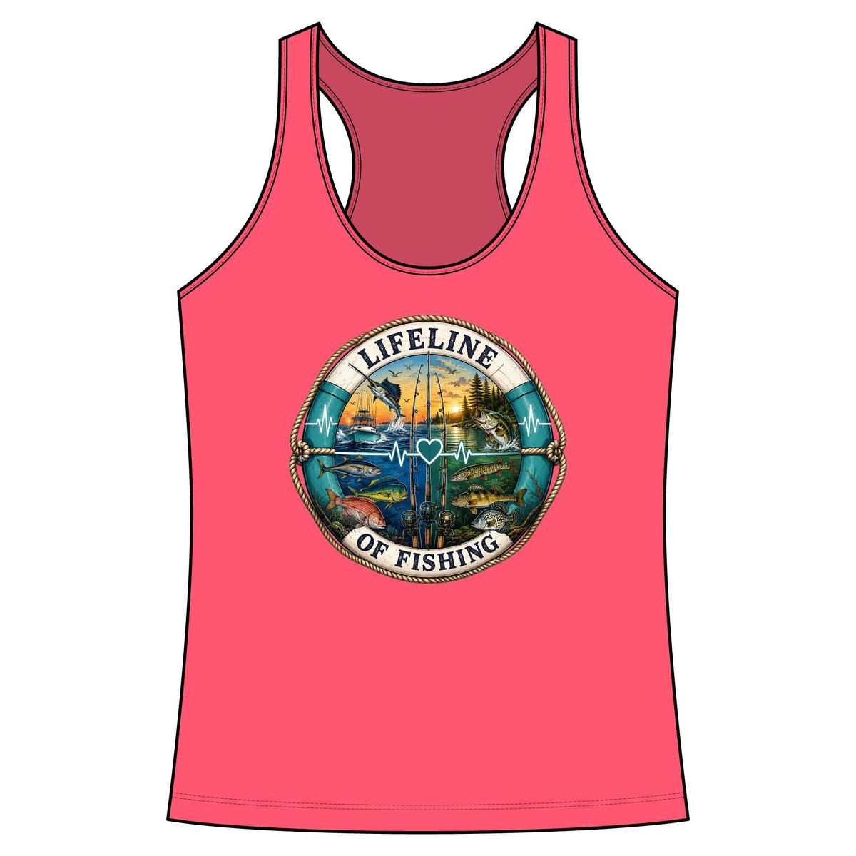Lifeline of fishing Performance Racerback Tank