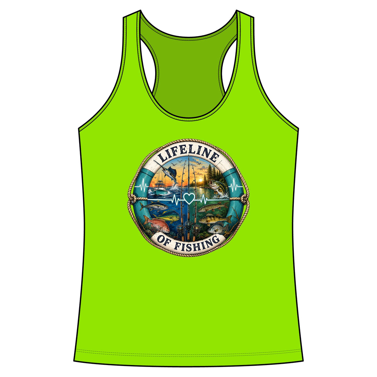 Lifeline of fishing Performance Racerback Tank