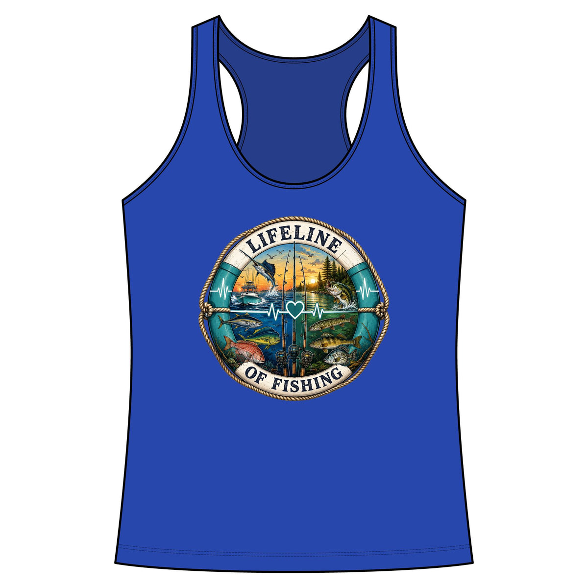 Lifeline of fishing Performance Racerback Tank