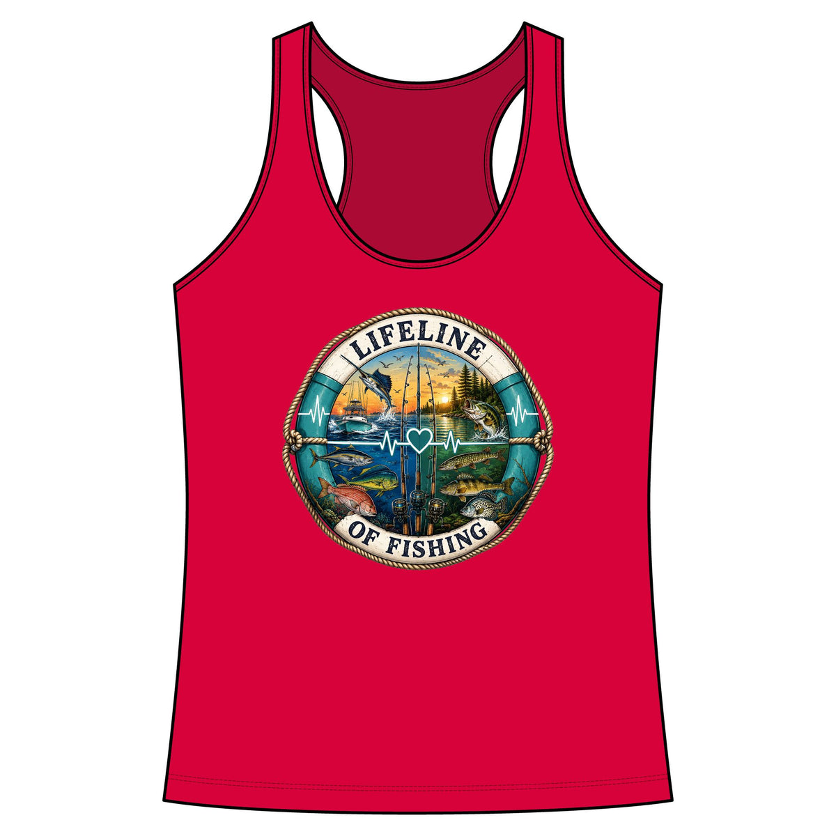 Lifeline of fishing Performance Racerback Tank