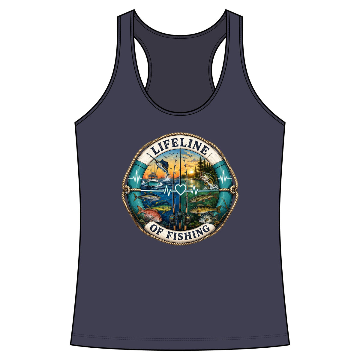 Lifeline of fishing Performance Racerback Tank