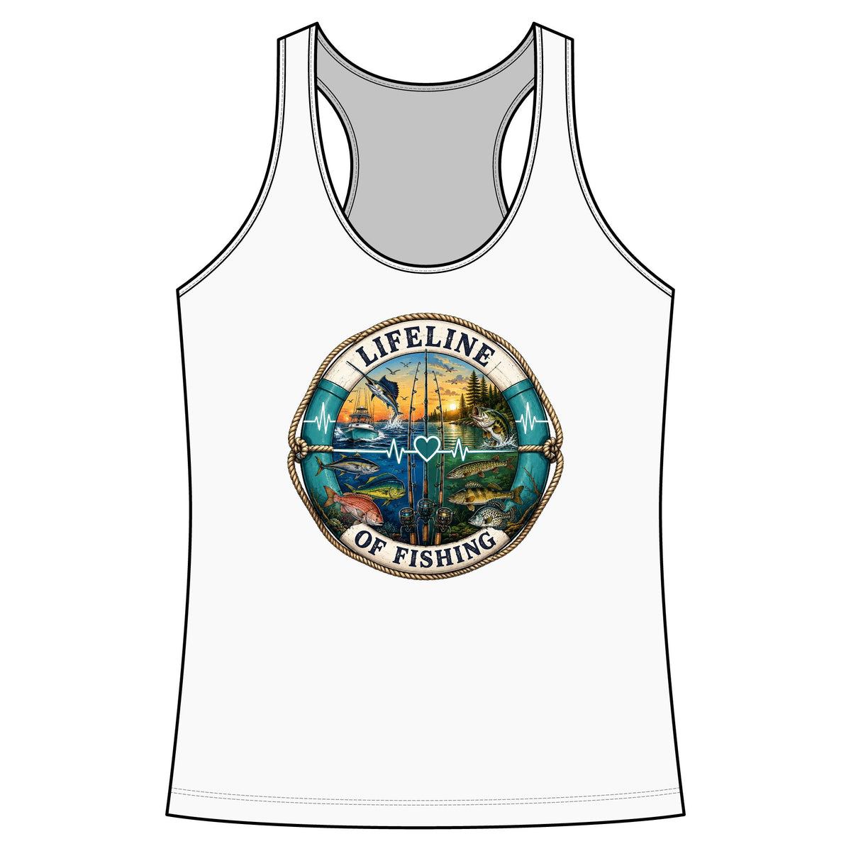 Lifeline of fishing Performance Racerback Tank