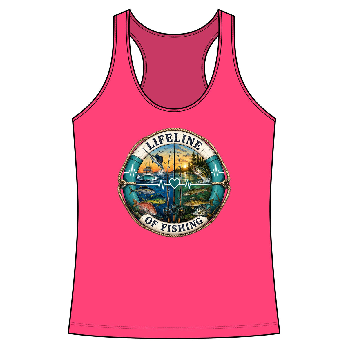 Lifeline of fishing Performance Racerback Tank