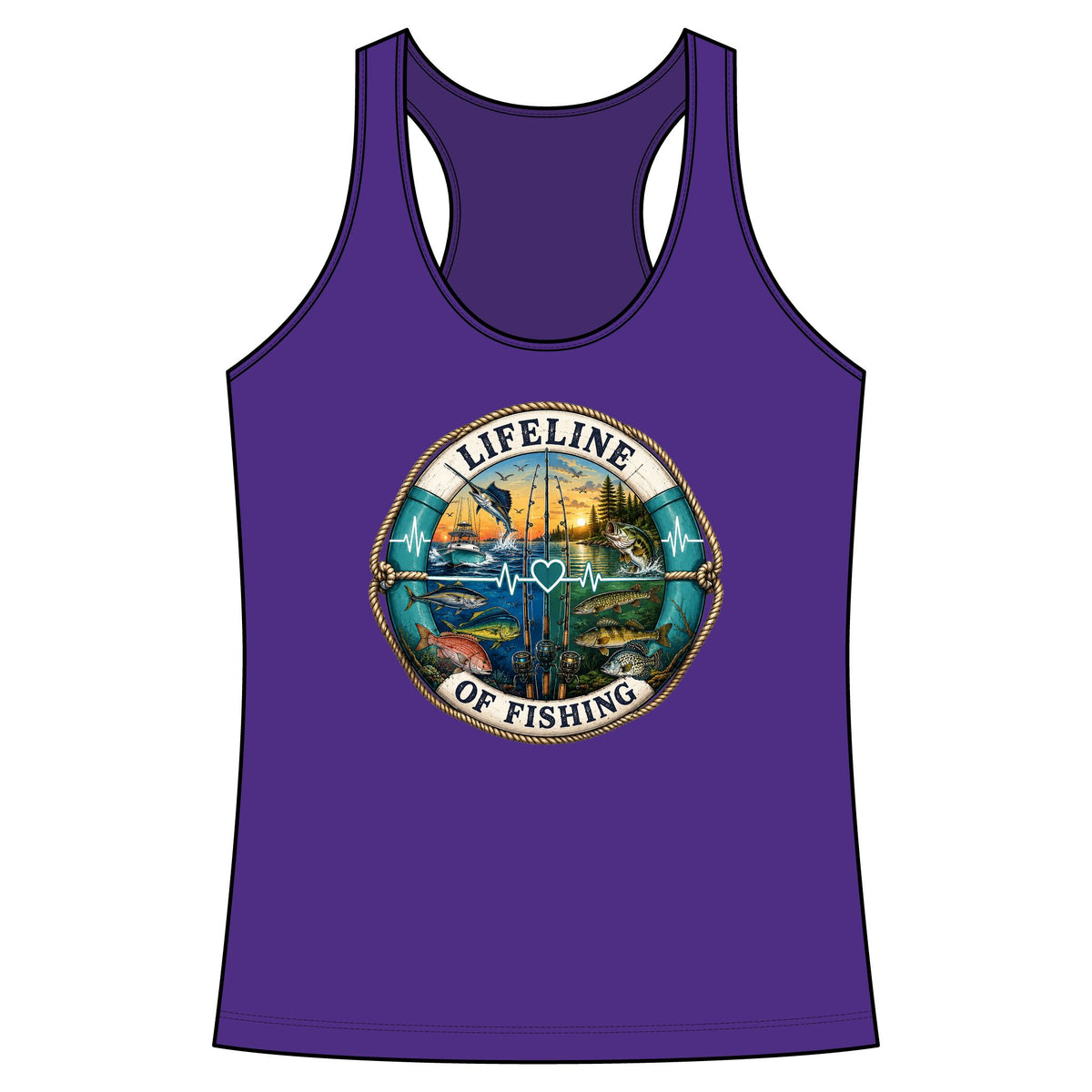 Lifeline of fishing Performance Racerback Tank