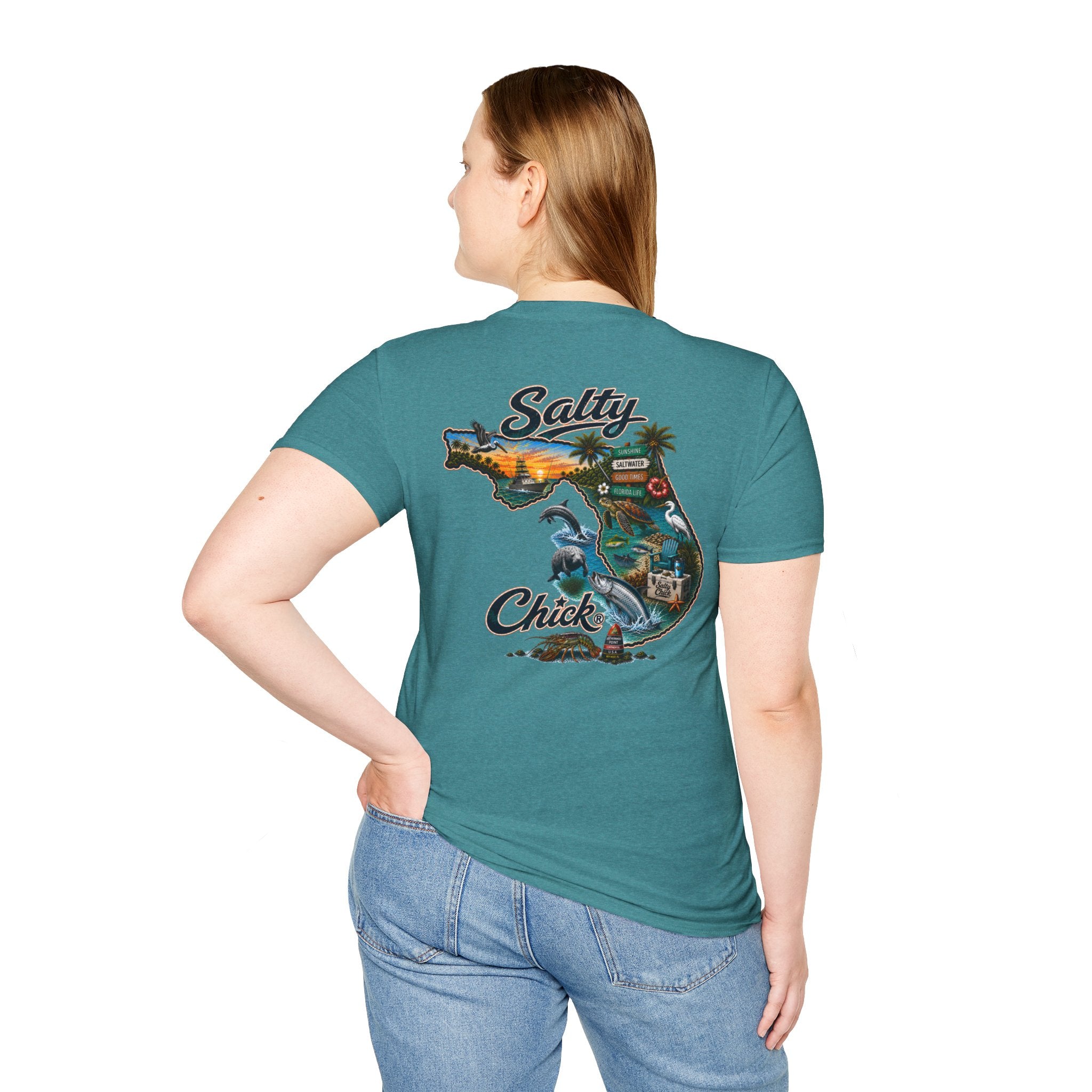 Salty Chick State of Florida Cotton Tee – Coastal Life