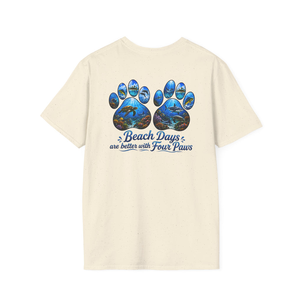 Cotton Tee- Beach days are better with four paws