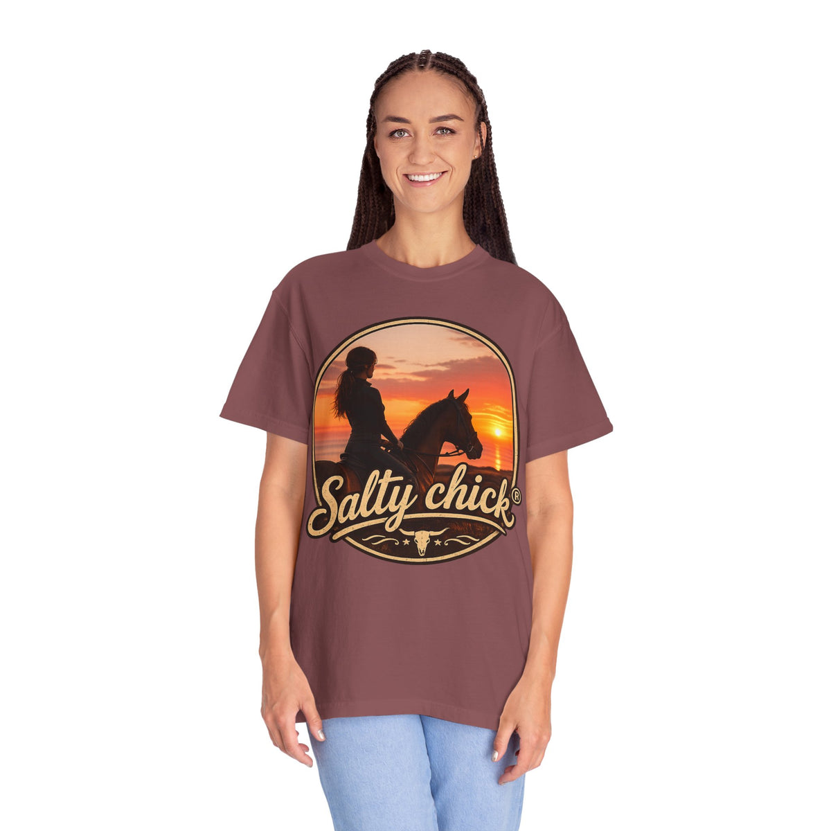 Salty Chick Sunset Ride Garment-Dyed Cotton Tee – Coastal Life