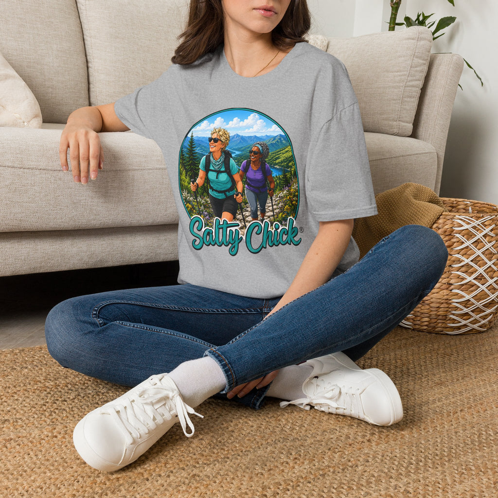 Salty Chick Summit Seeker Cotton Tee – Mountain Biking & Trails
