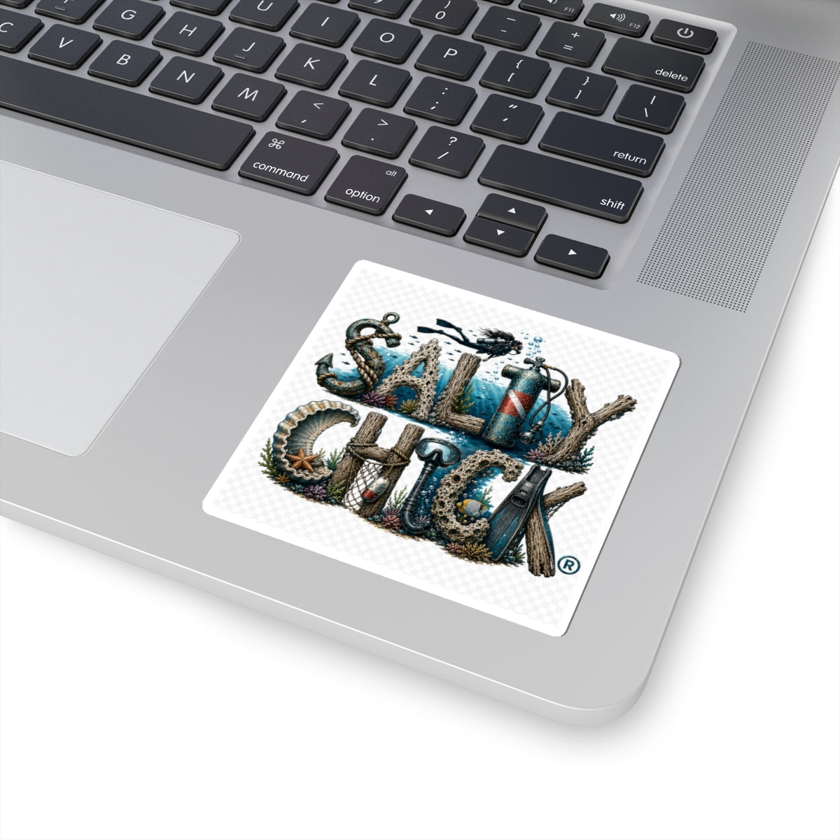 Salty Chick Diver Kiss-Cut Vinyl Sticker – Coastal Life