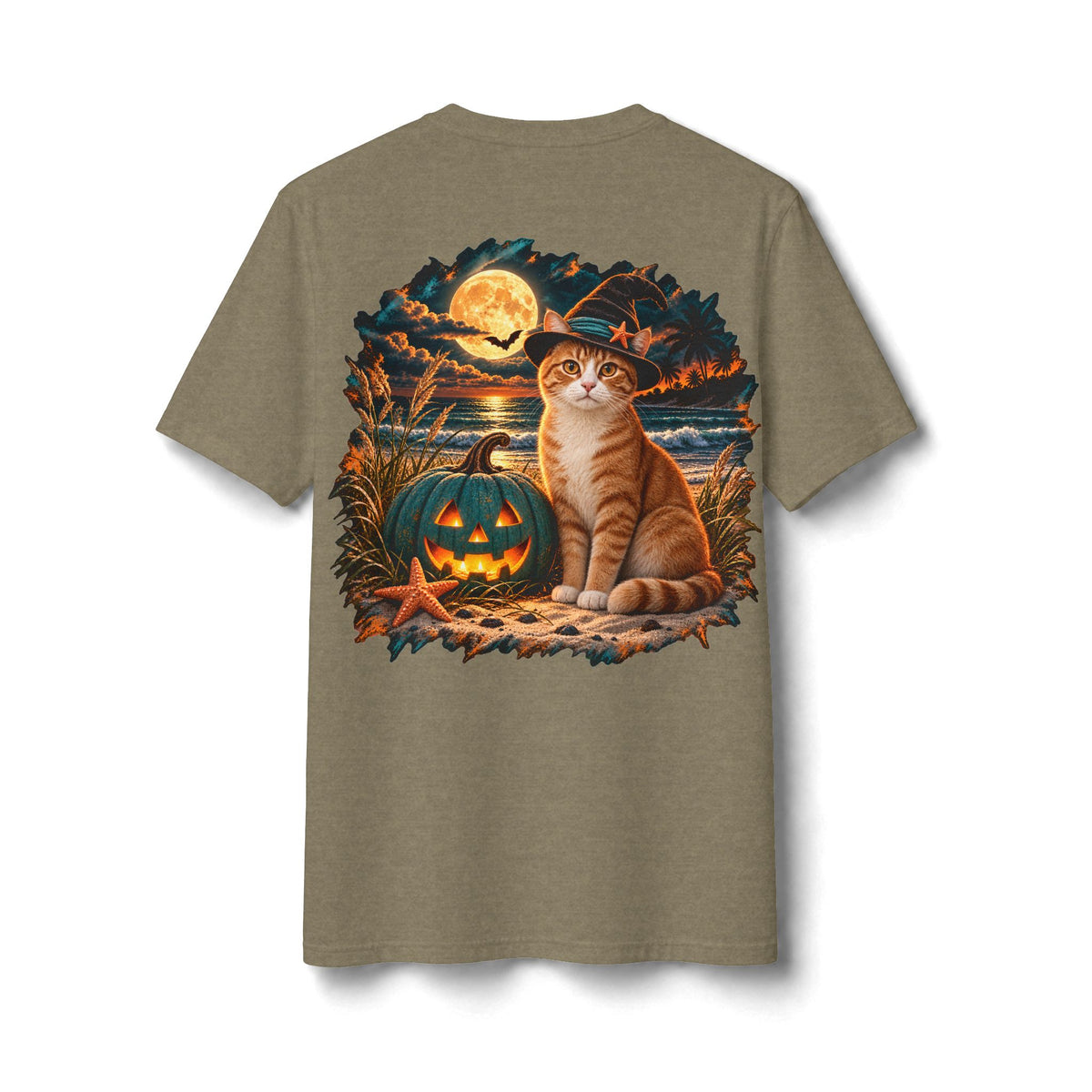Moonlit Whiskers Coastal Halloween Tee