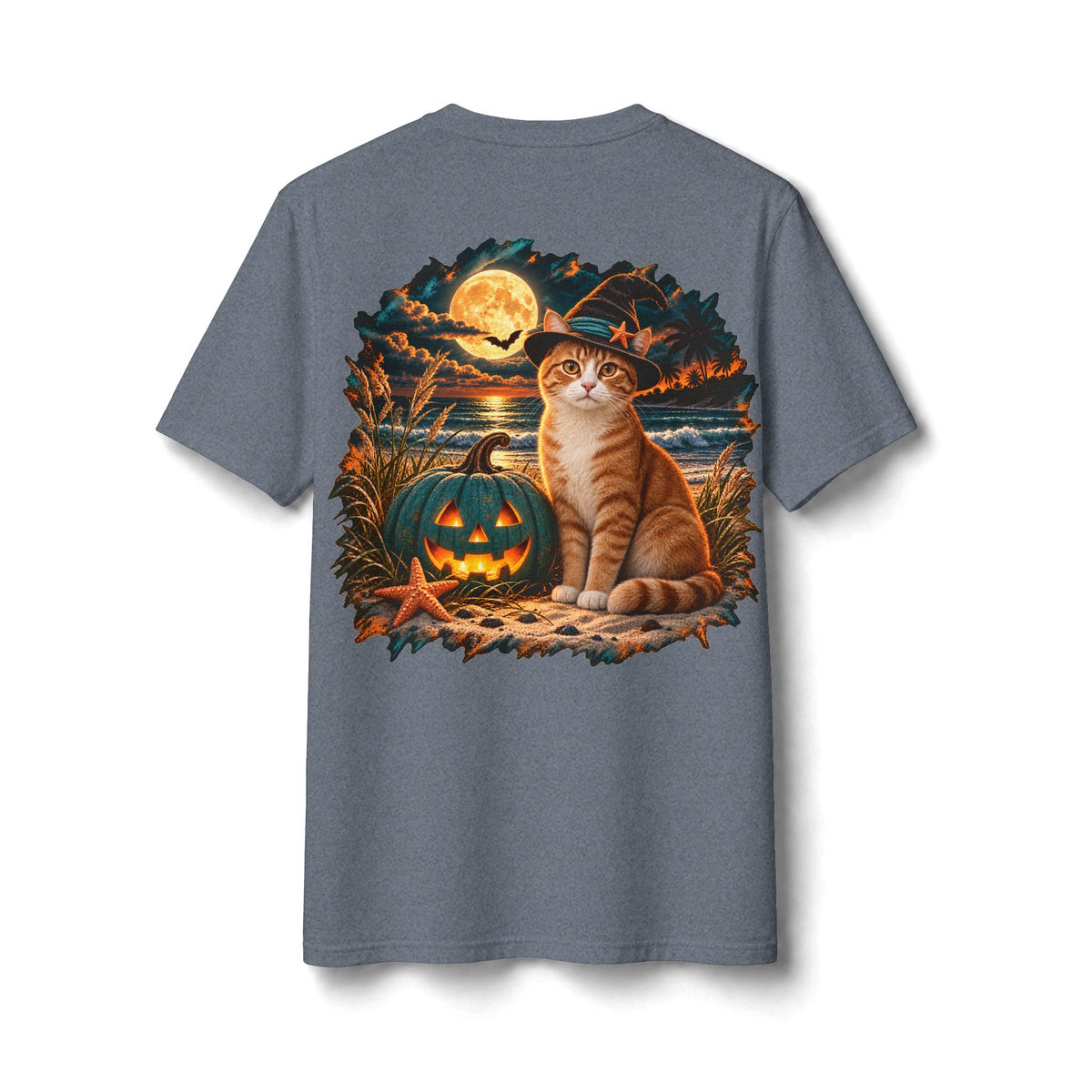 Moonlit Whiskers Coastal Halloween Tee