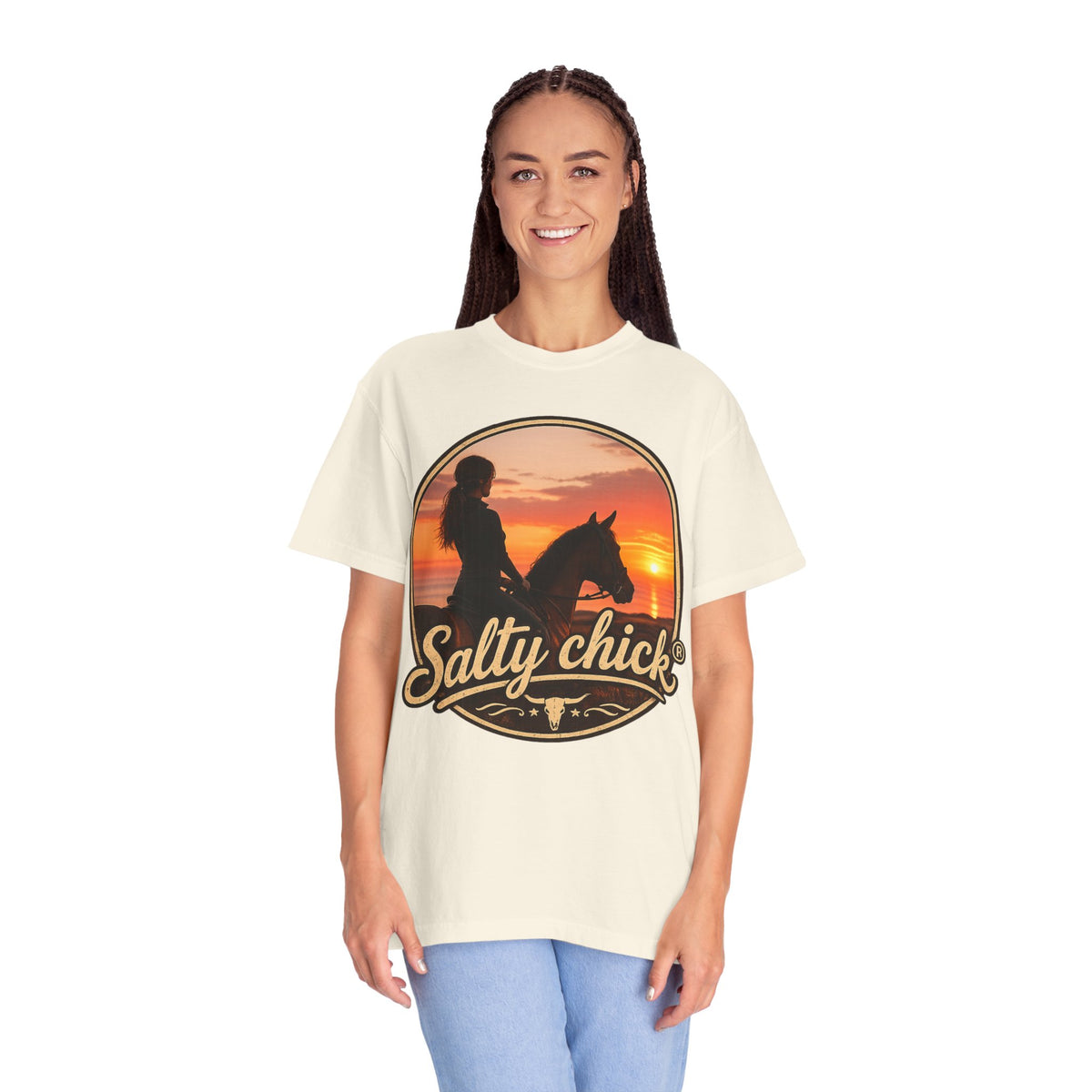 Salty Chick Sunset Ride Garment-Dyed Cotton Tee – Coastal Life