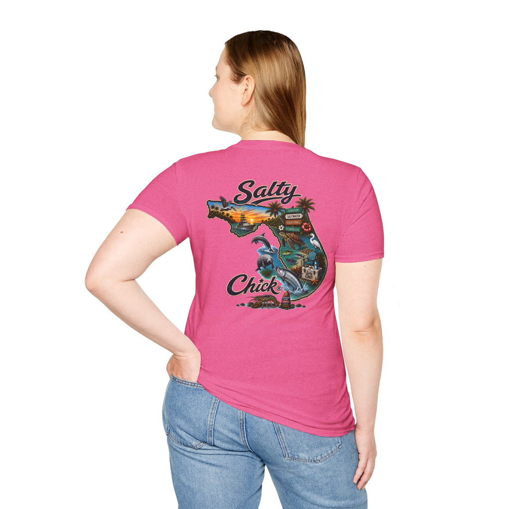 Salty Chick State of Florida Cotton Tee – Coastal Life