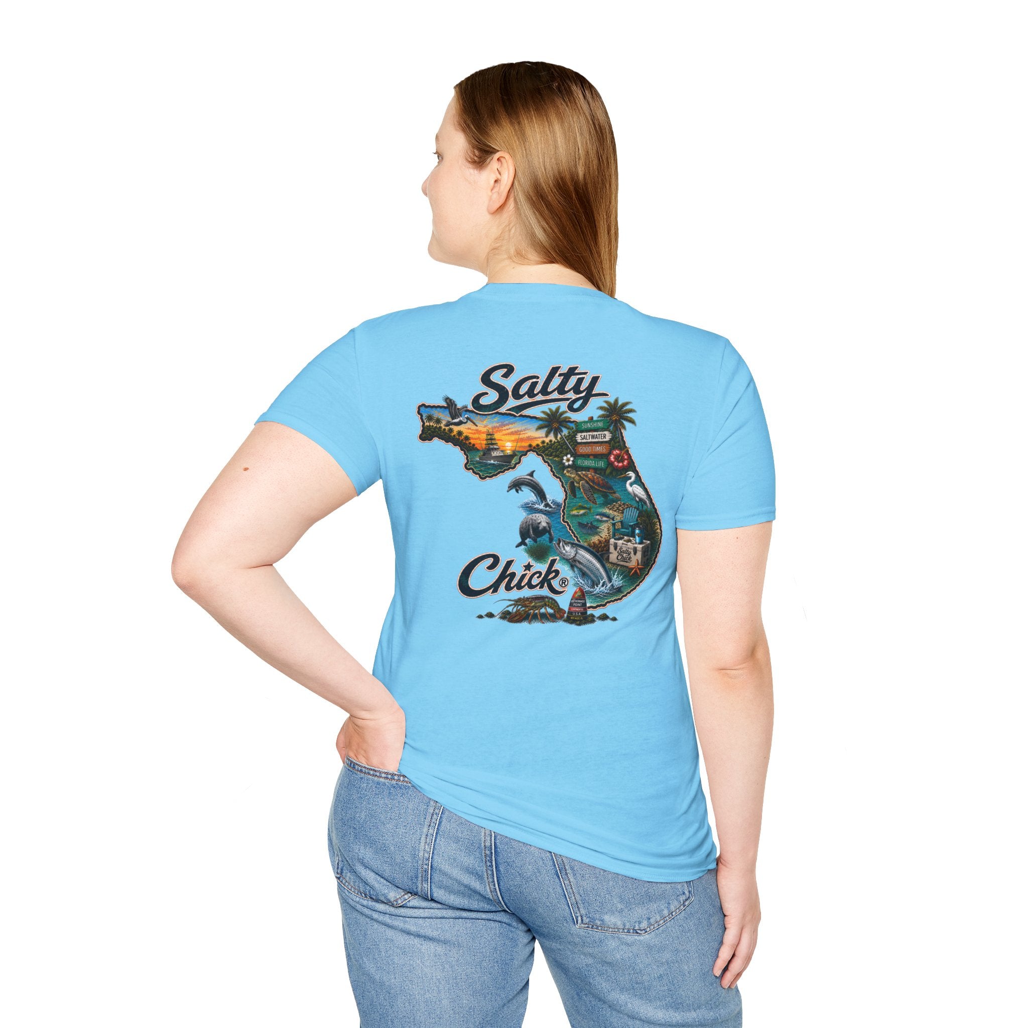 Salty Chick State of Florida Cotton Tee – Coastal Life