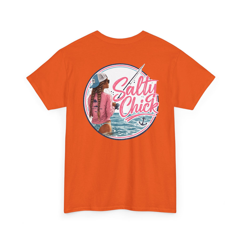 Salty Chick Hooked & Happy Heavy Cotton Tee – Fishing