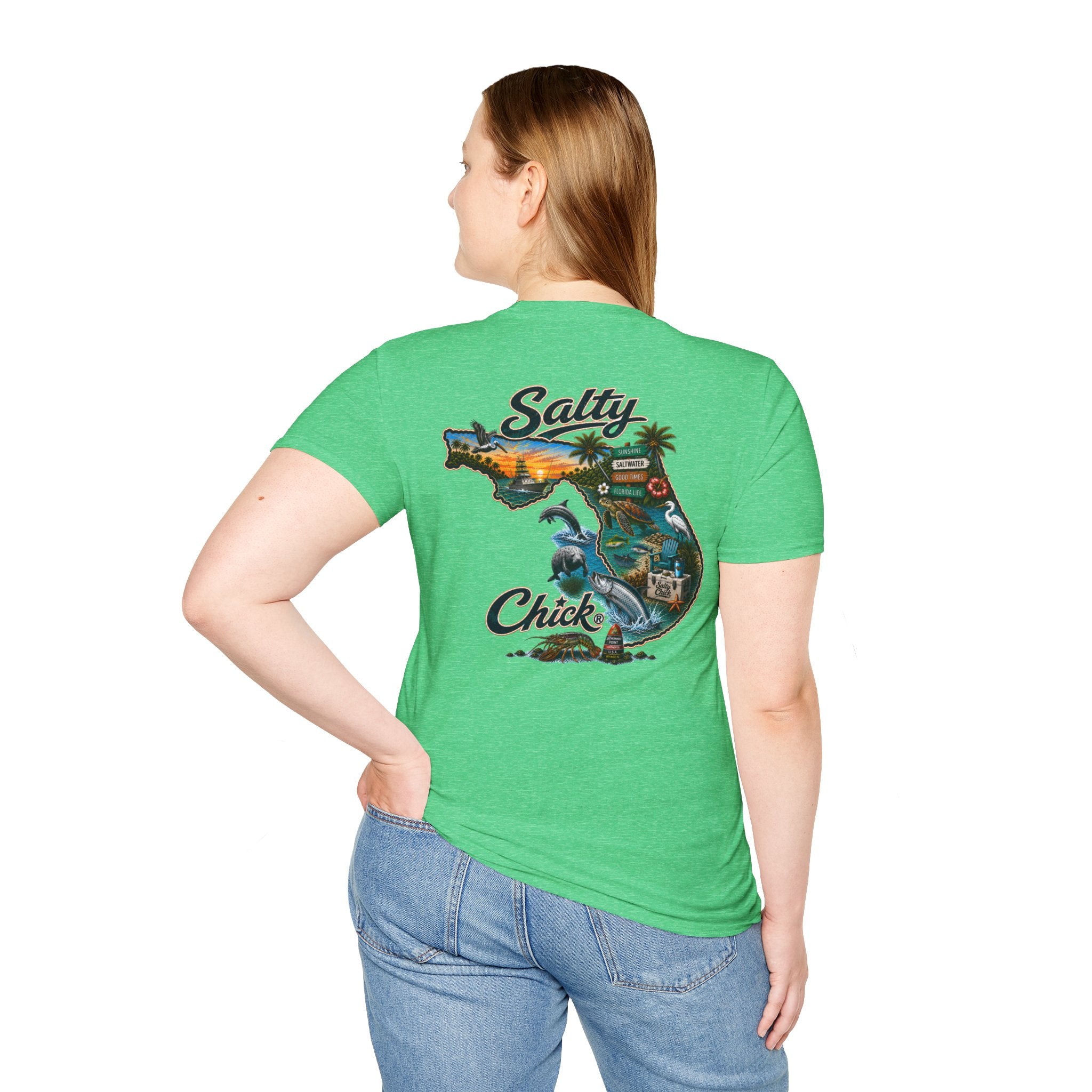 Salty Chick State of Florida Cotton Tee – Coastal Life
