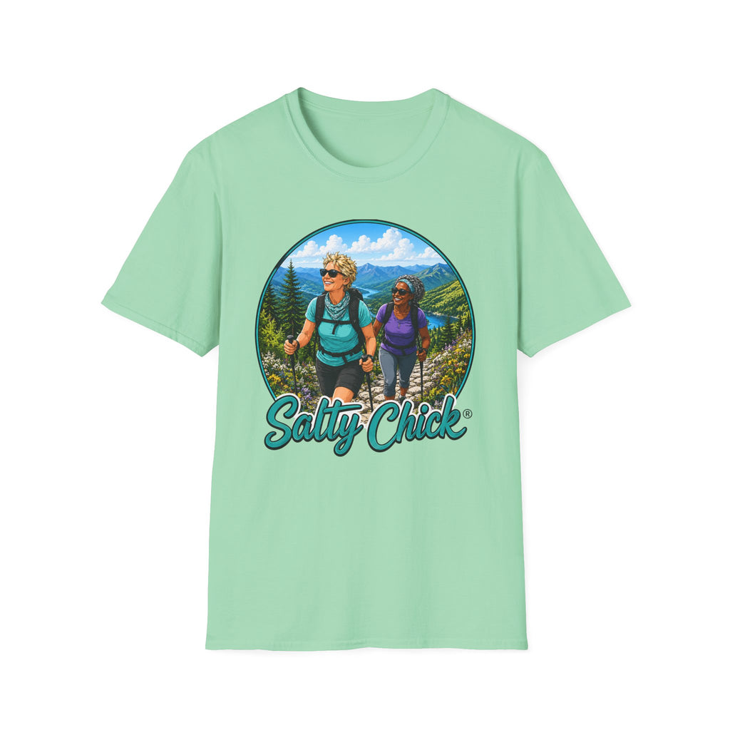 Salty Chick Summit Seeker Cotton Tee – Mountain Biking & Trails