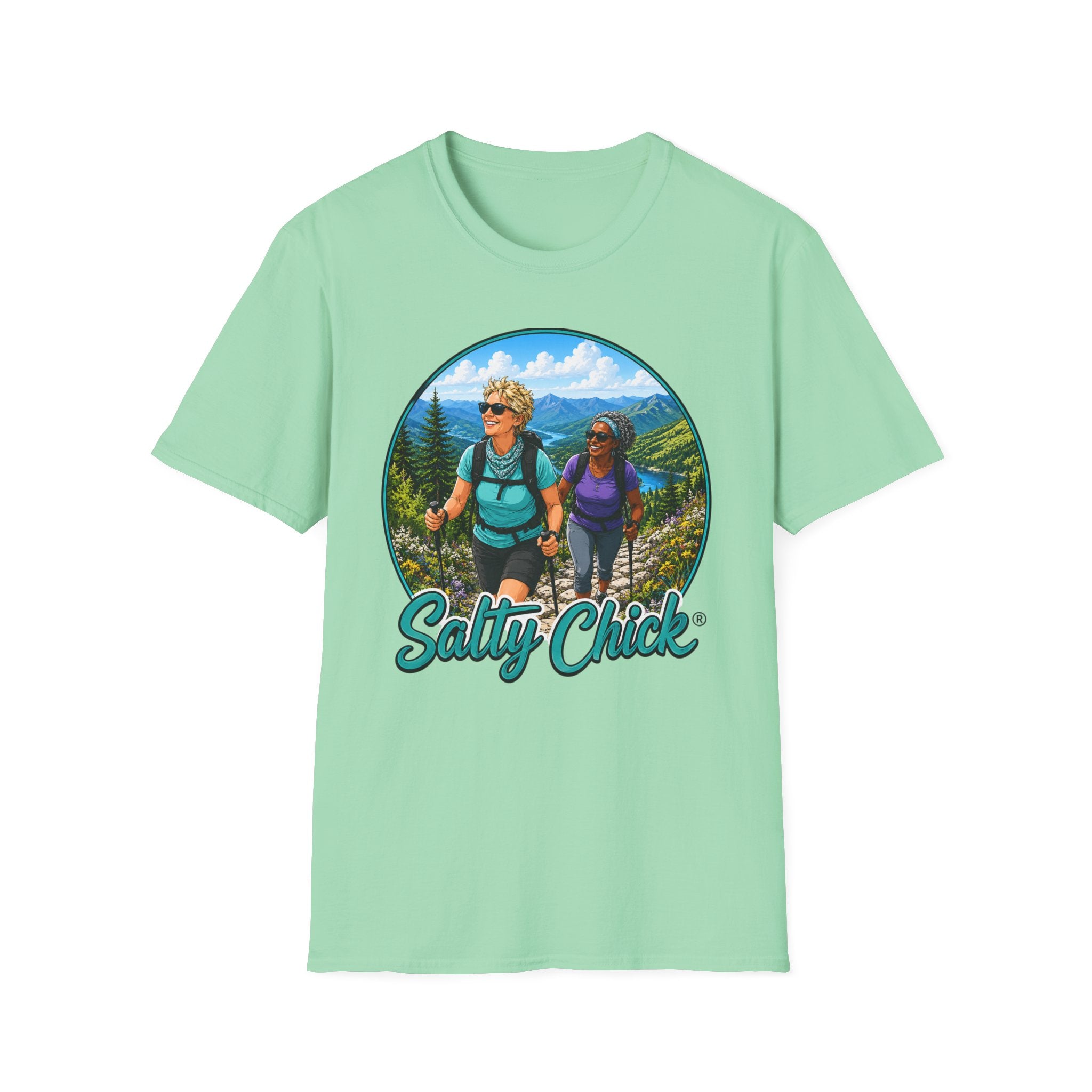 Salty Chick Summit Seeker Cotton Tee – Mountain Biking & Trails
