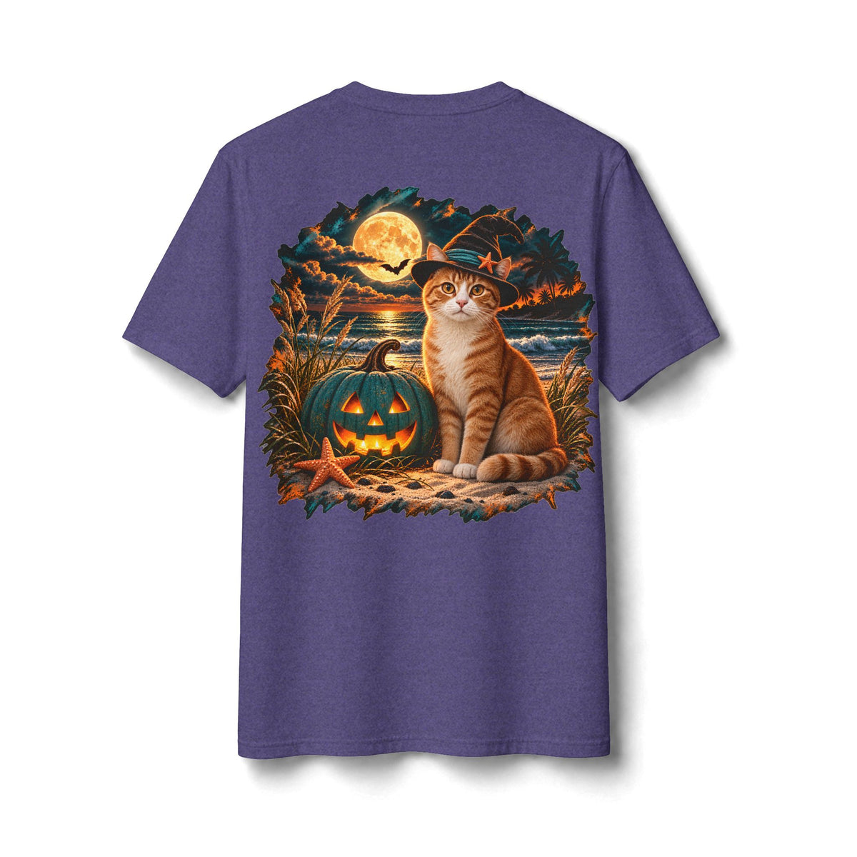 Moonlit Whiskers Coastal Halloween Tee