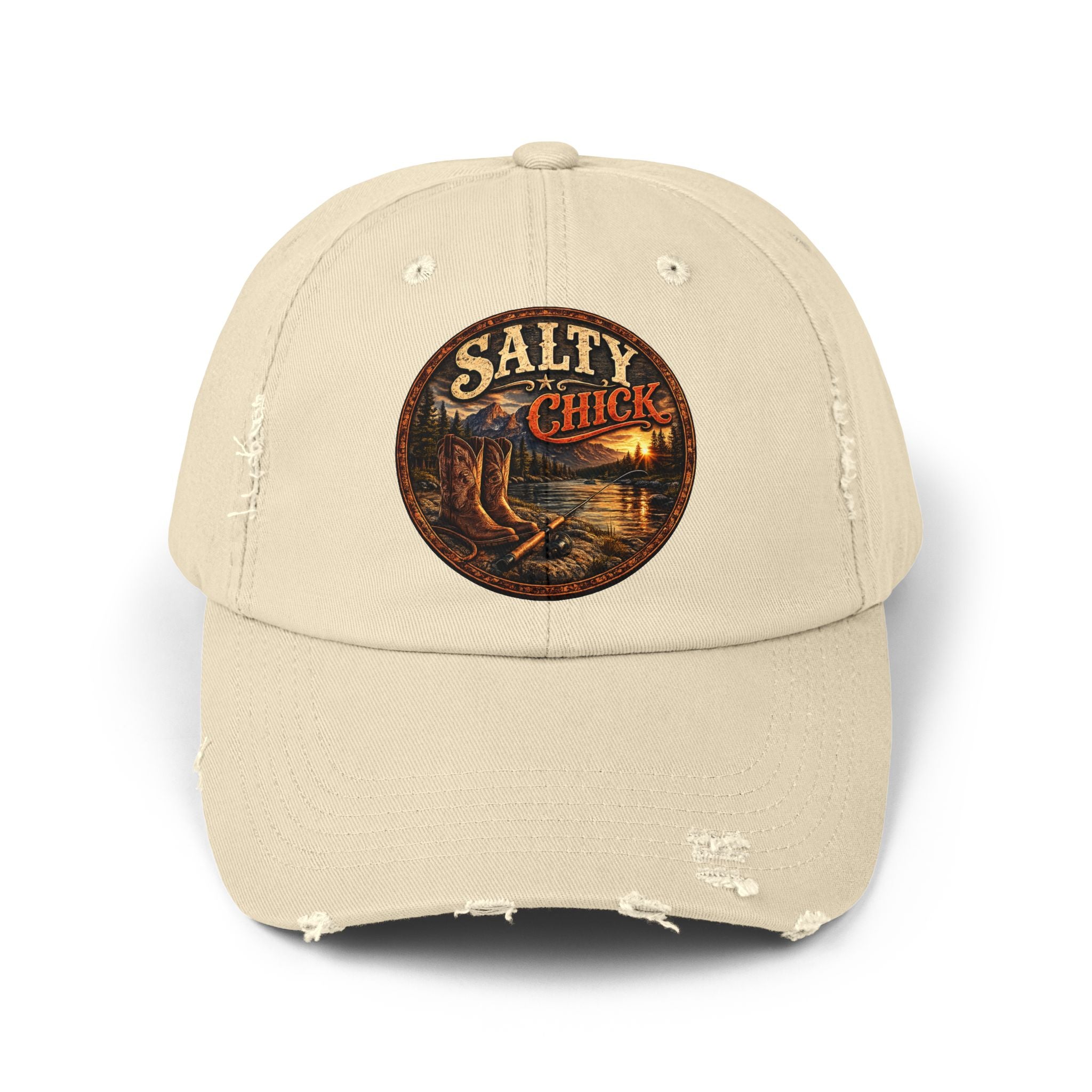 Salty Chick Boots & Rods Distressed Cap – Fishing