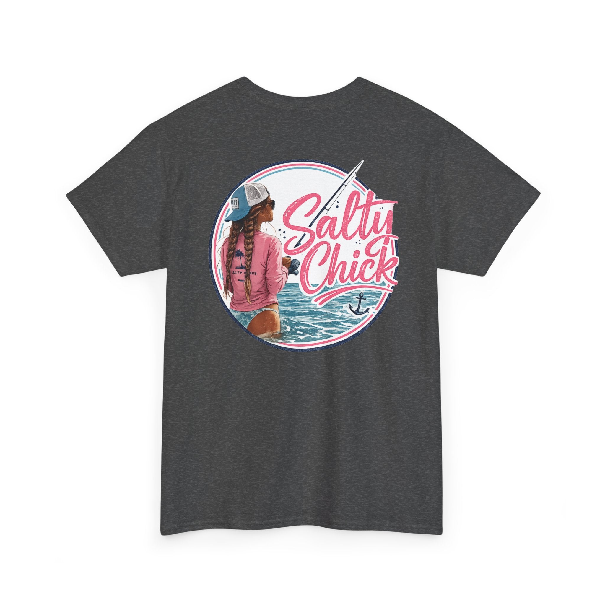 Salty Chick Hooked & Happy Heavy Cotton Tee – Fishing