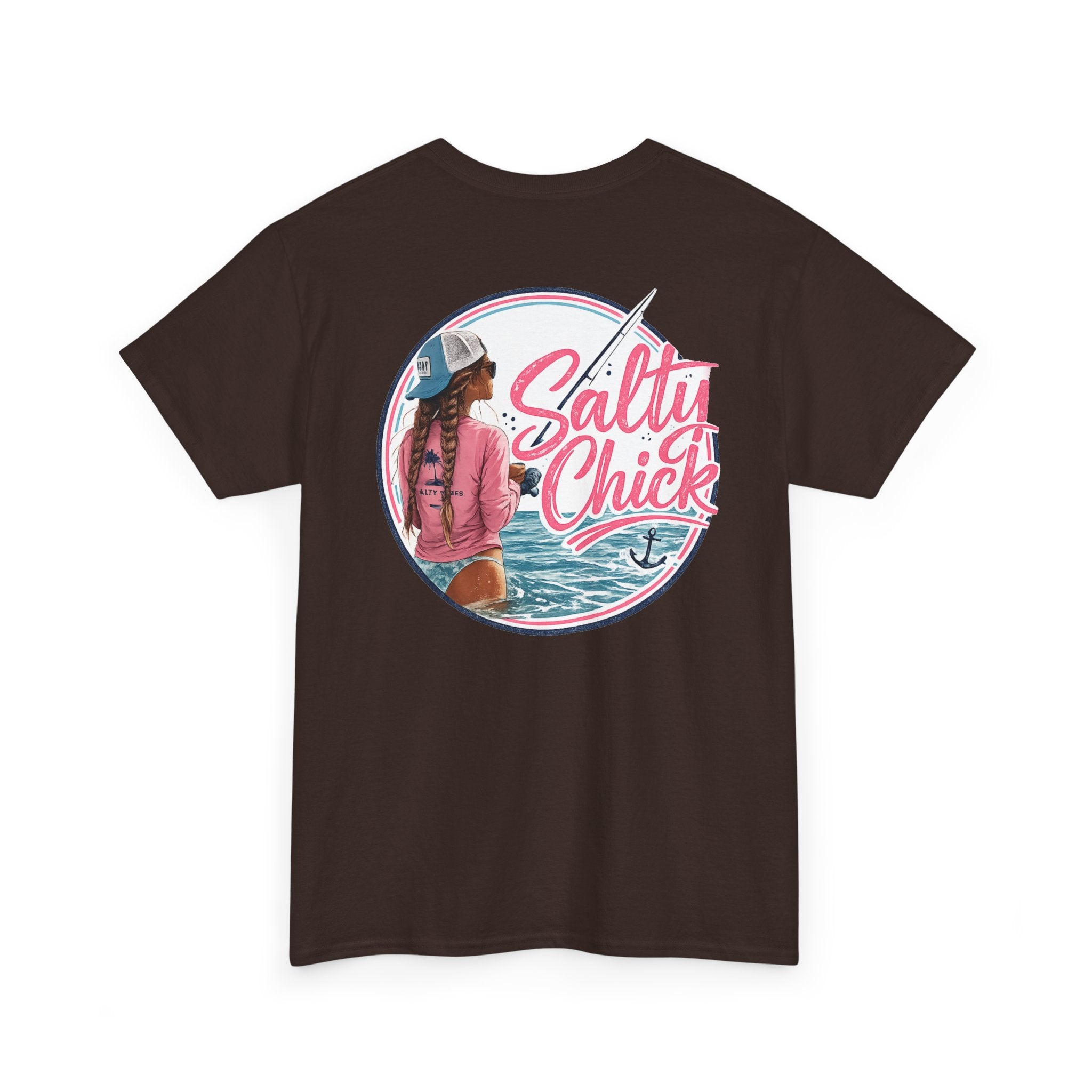 Salty Chick Hooked & Happy Heavy Cotton Tee – Fishing