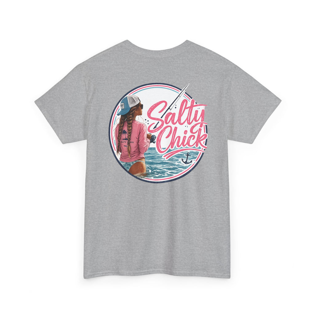 Salty Chick Hooked & Happy Heavy Cotton Tee – Fishing