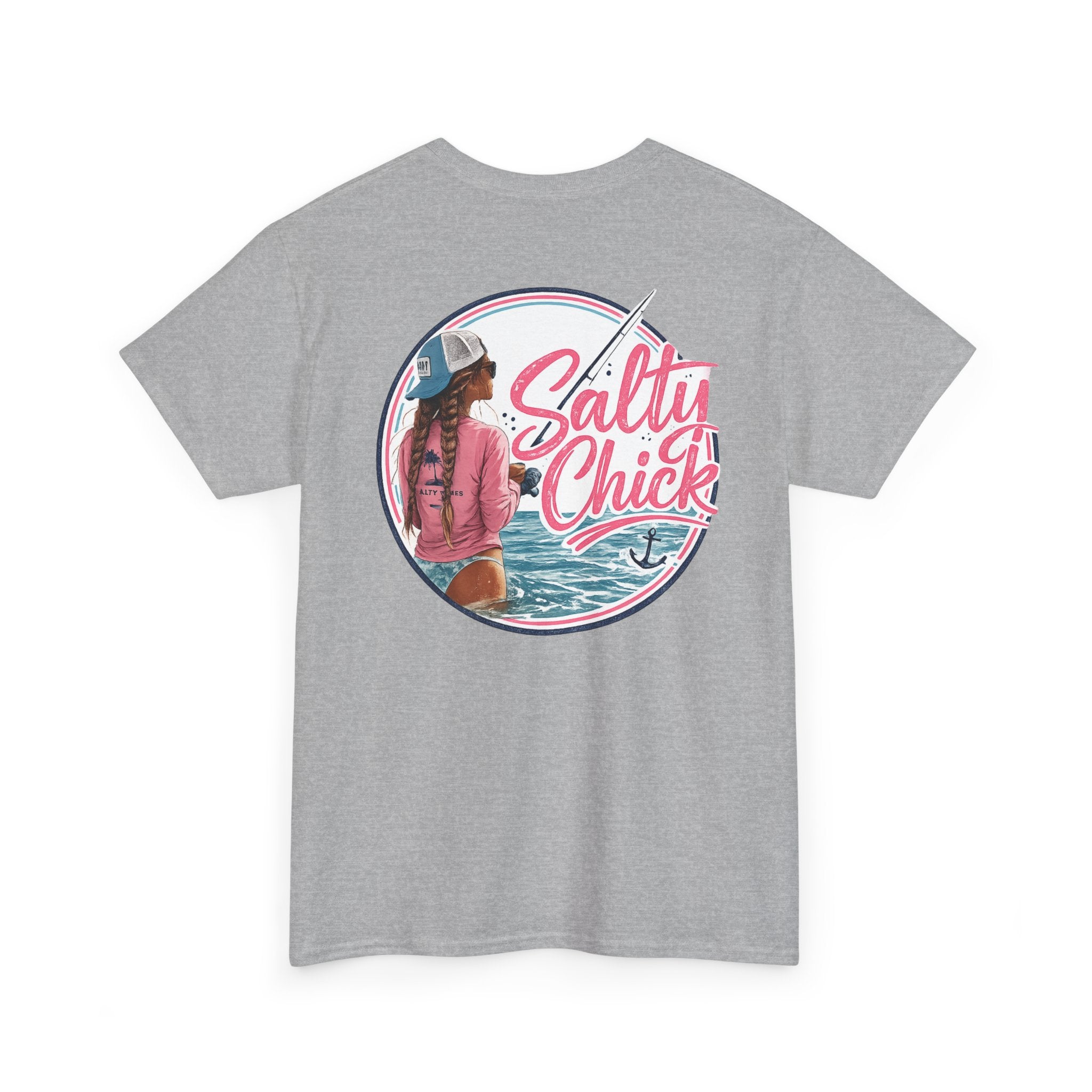 Salty Chick Hooked & Happy Heavy Cotton Tee – Fishing