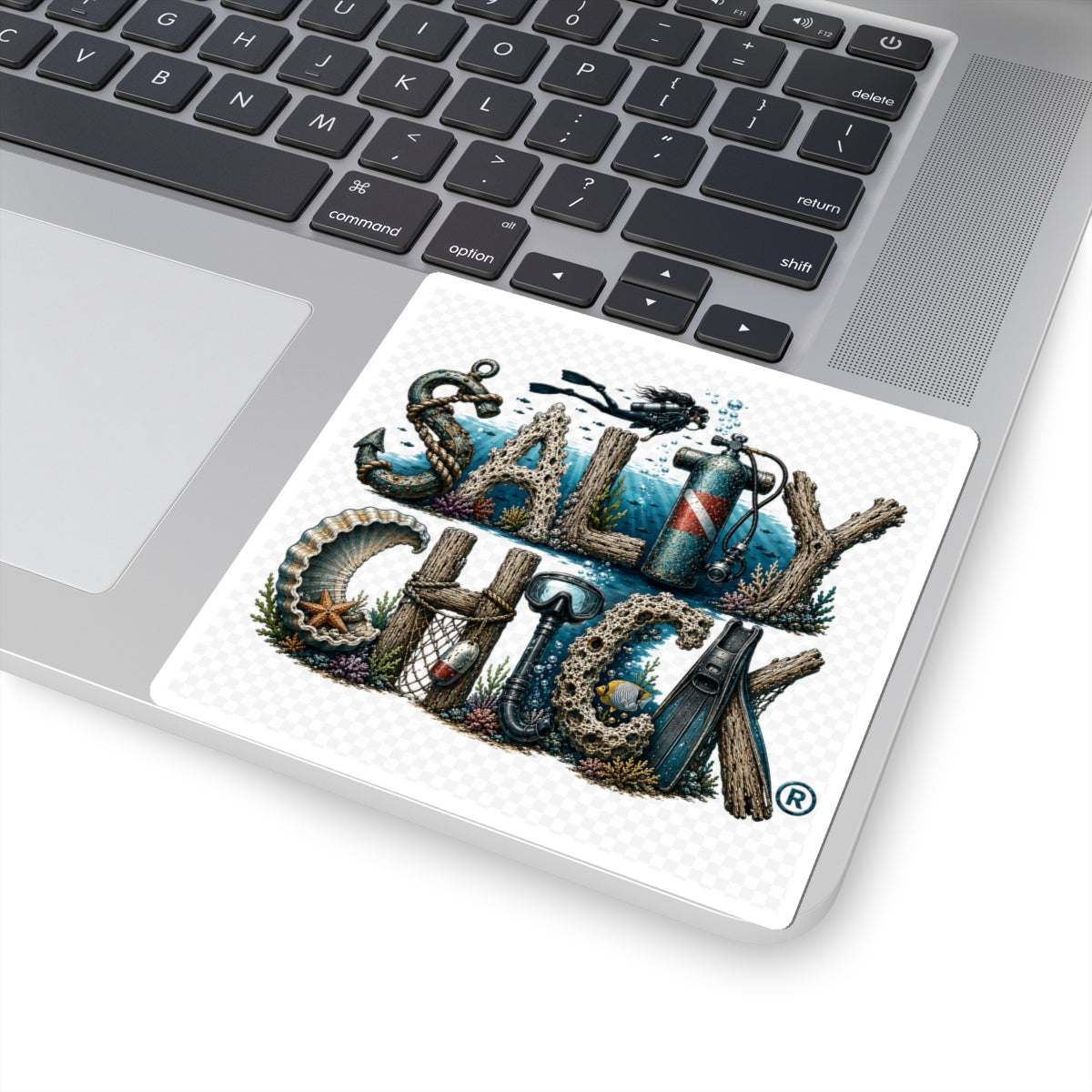 Salty Chick Diver Kiss-Cut Vinyl Sticker – Coastal Life