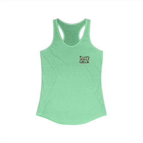 Performance Racerback Tank-Land Salty Chick lettering
