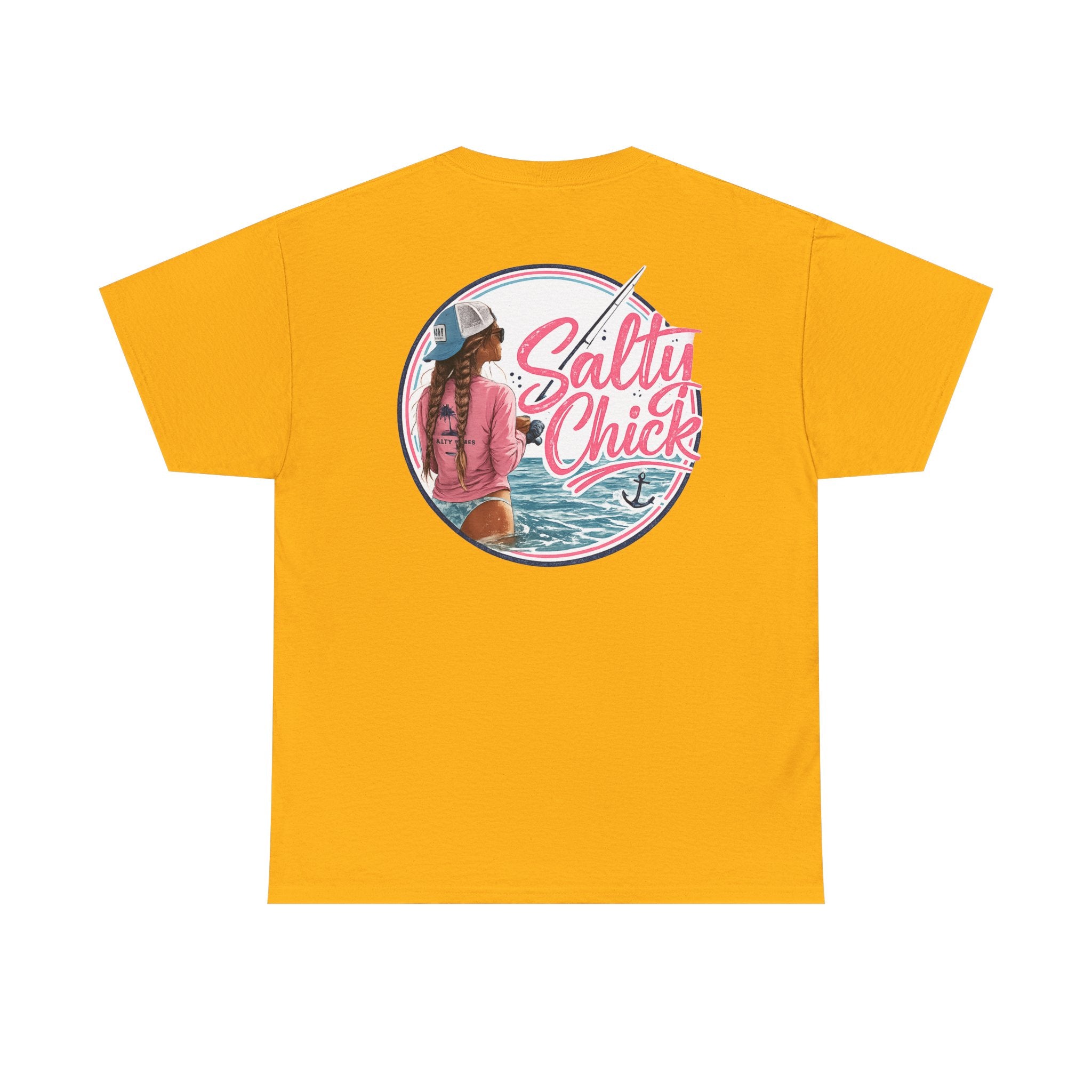 Salty Chick Hooked & Happy Heavy Cotton Tee – Fishing