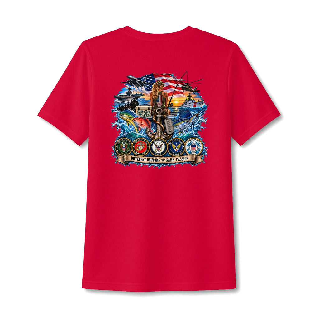 Women's PosiCharge RacerMesh Military Services V-Neck Tee