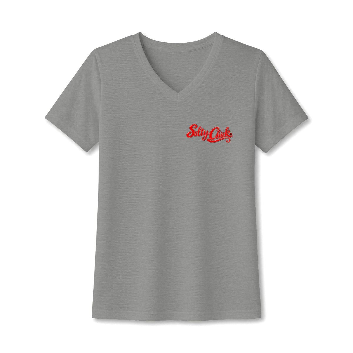 Dog Lake Sunset V-Neck Tee — Choc Lab