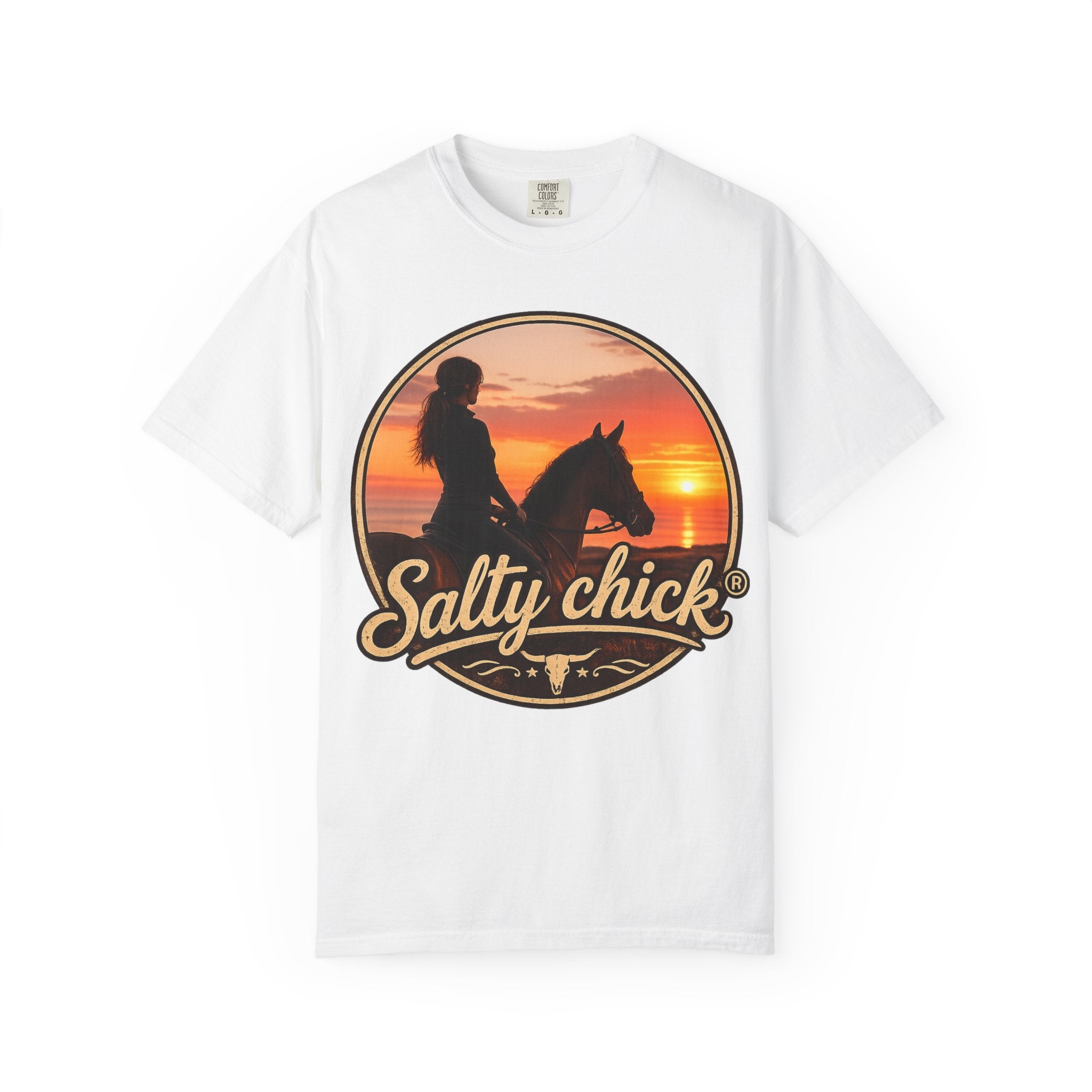 Salty Chick Sunset Ride Garment-Dyed Cotton Tee – Coastal Life