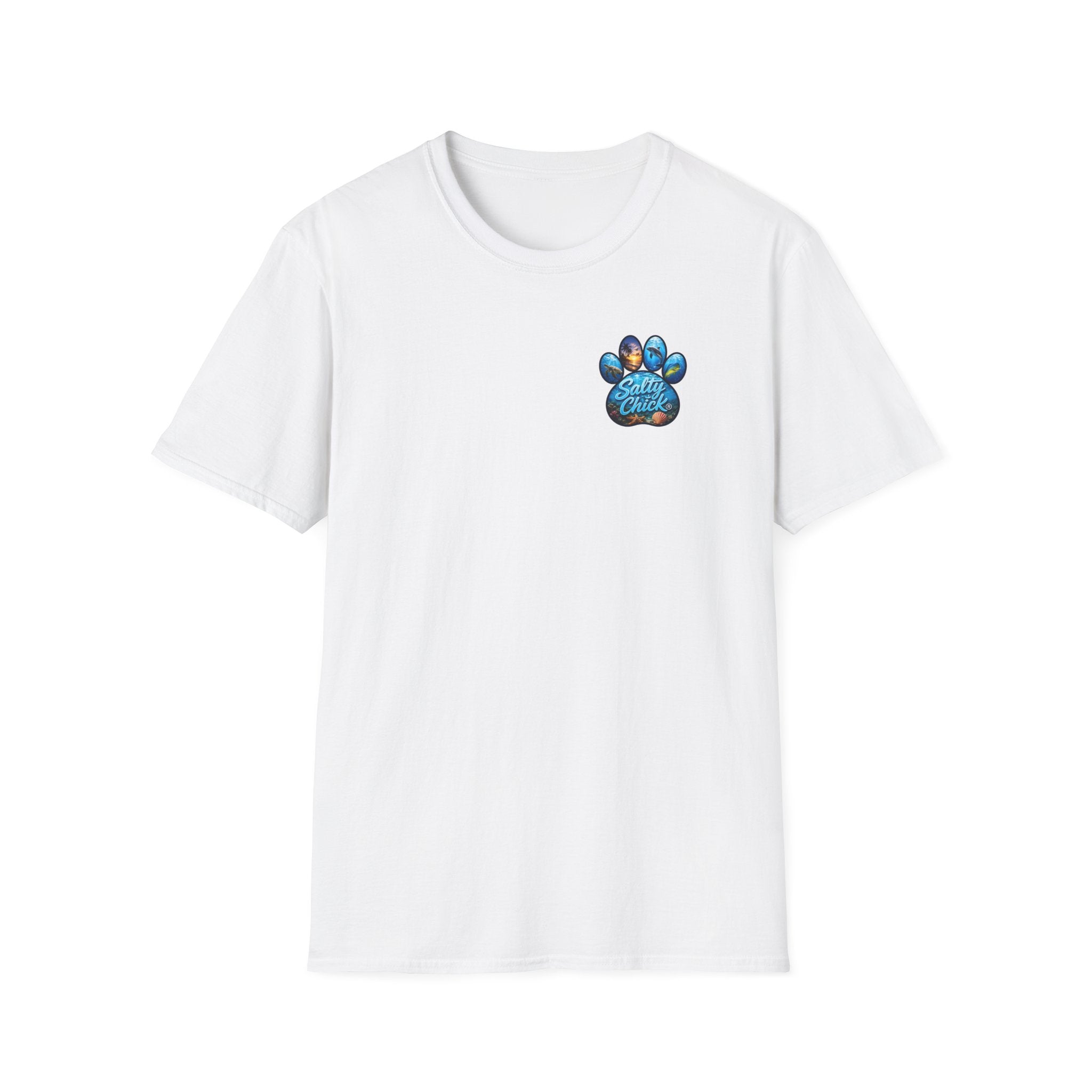 Salty Chick Paws & Waves Cotton Tee – Coastal Life
