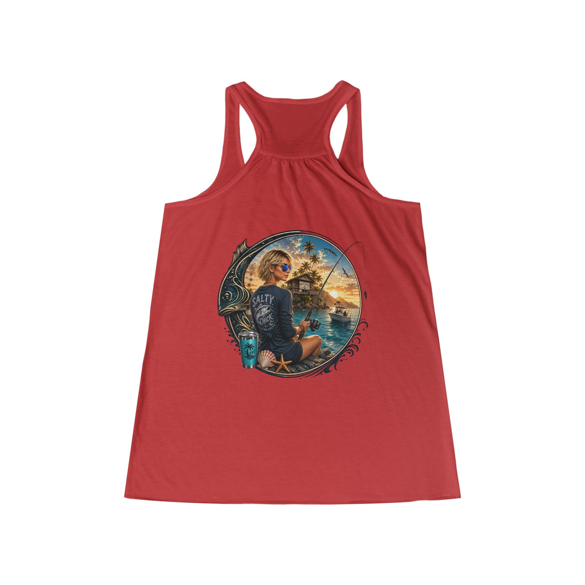 Salty Chick Cast & Conquer Racerback Tank – Fishing