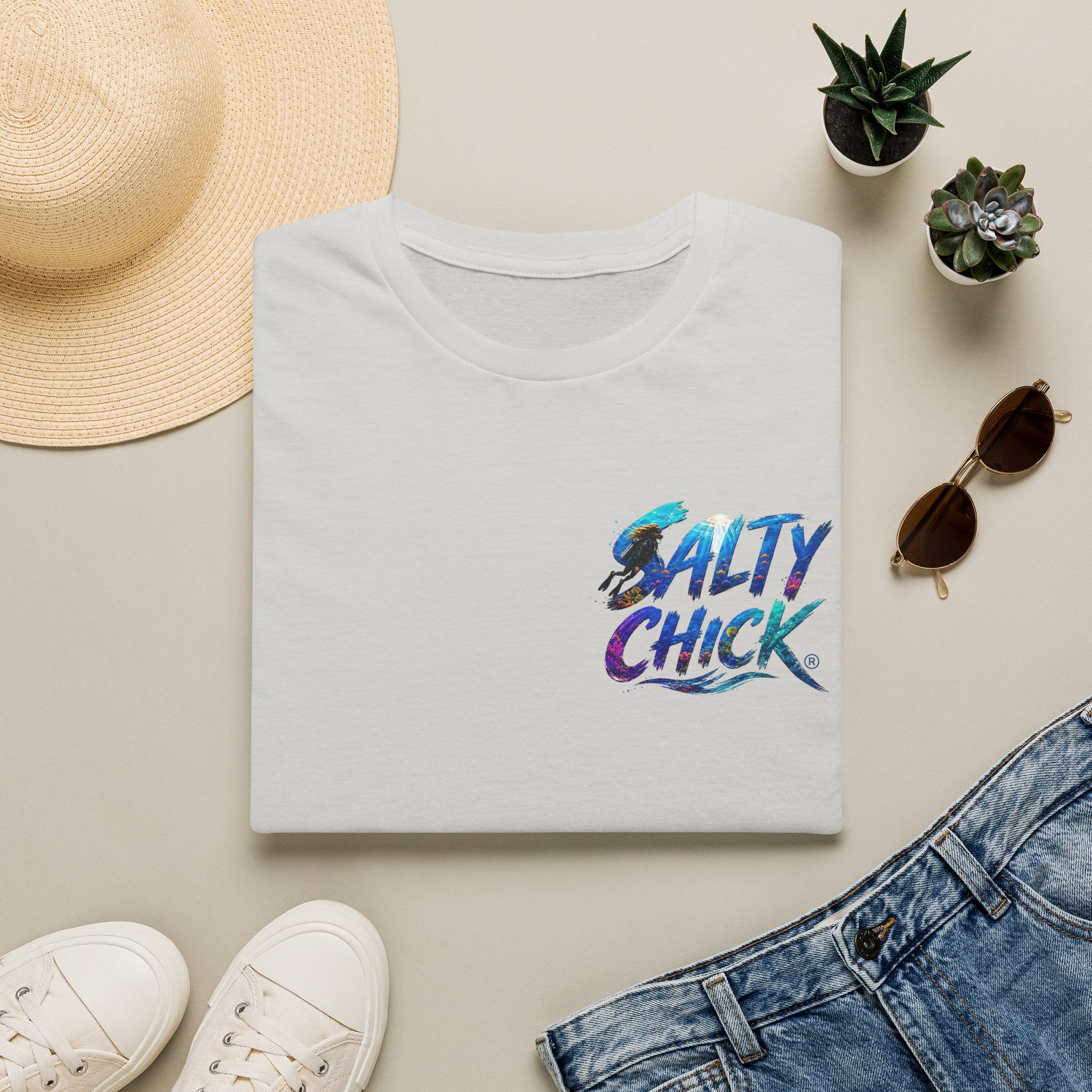 Salty Chick Diver Down Cotton Tee – Coastal Life