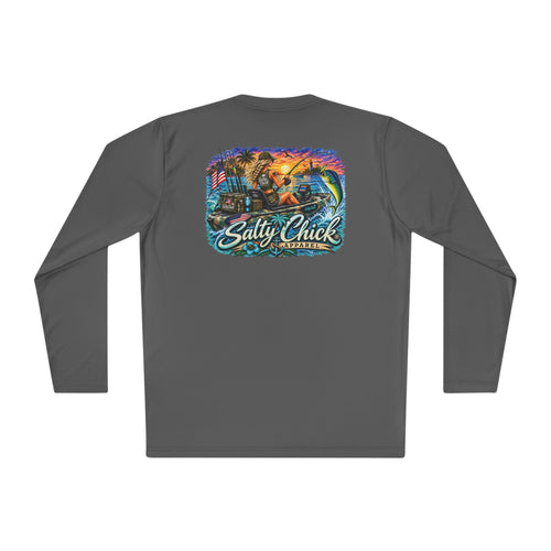 Moisture Wicking Long Sleeve-Fishing Military on kayak