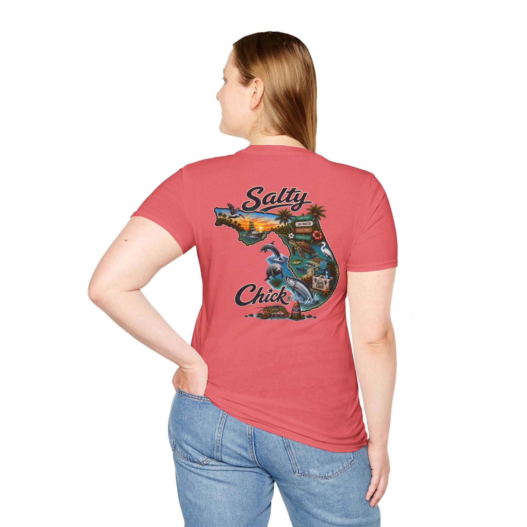 Salty Chick State of Florida Cotton Tee – Coastal Life