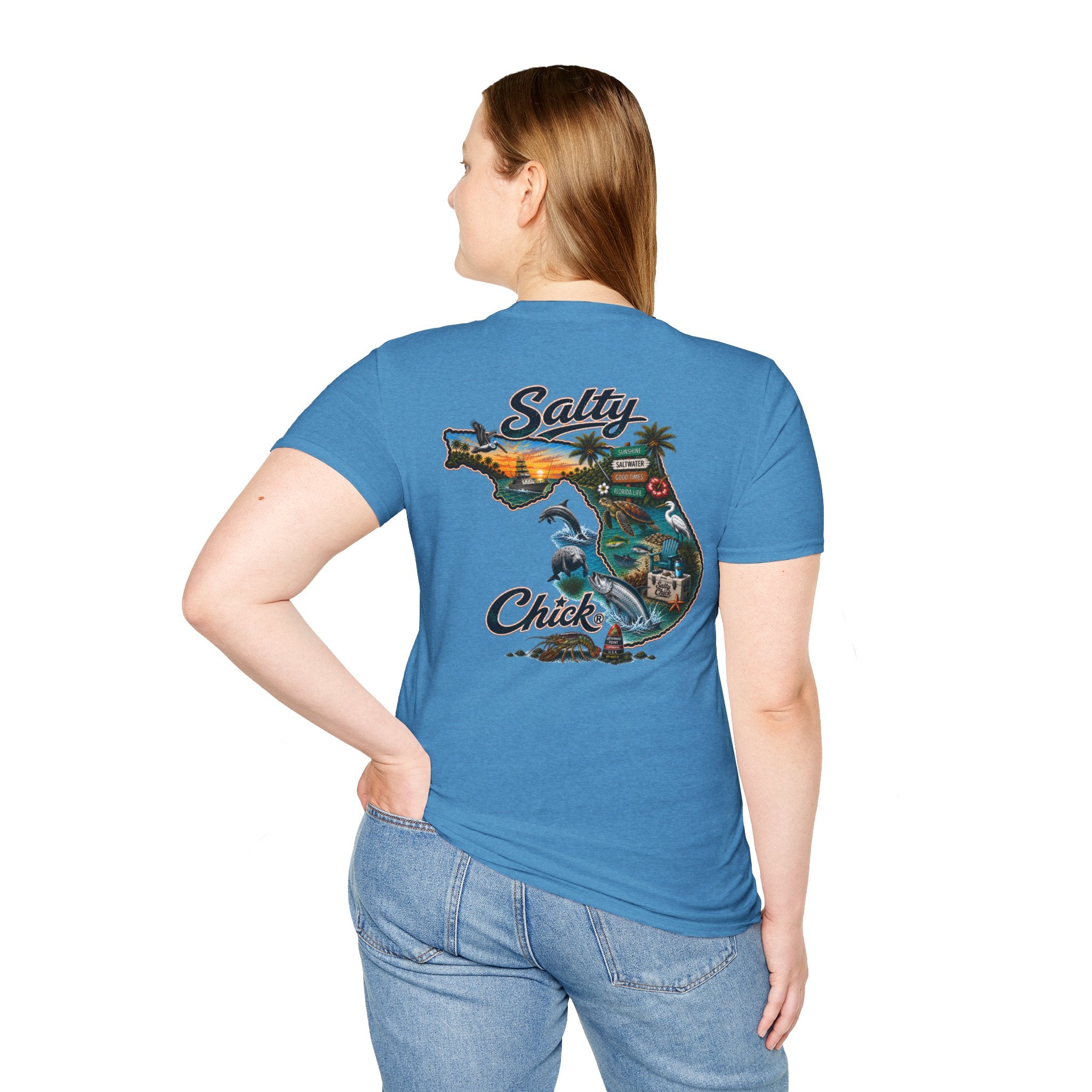Salty Chick State of Florida Cotton Tee – Coastal Life