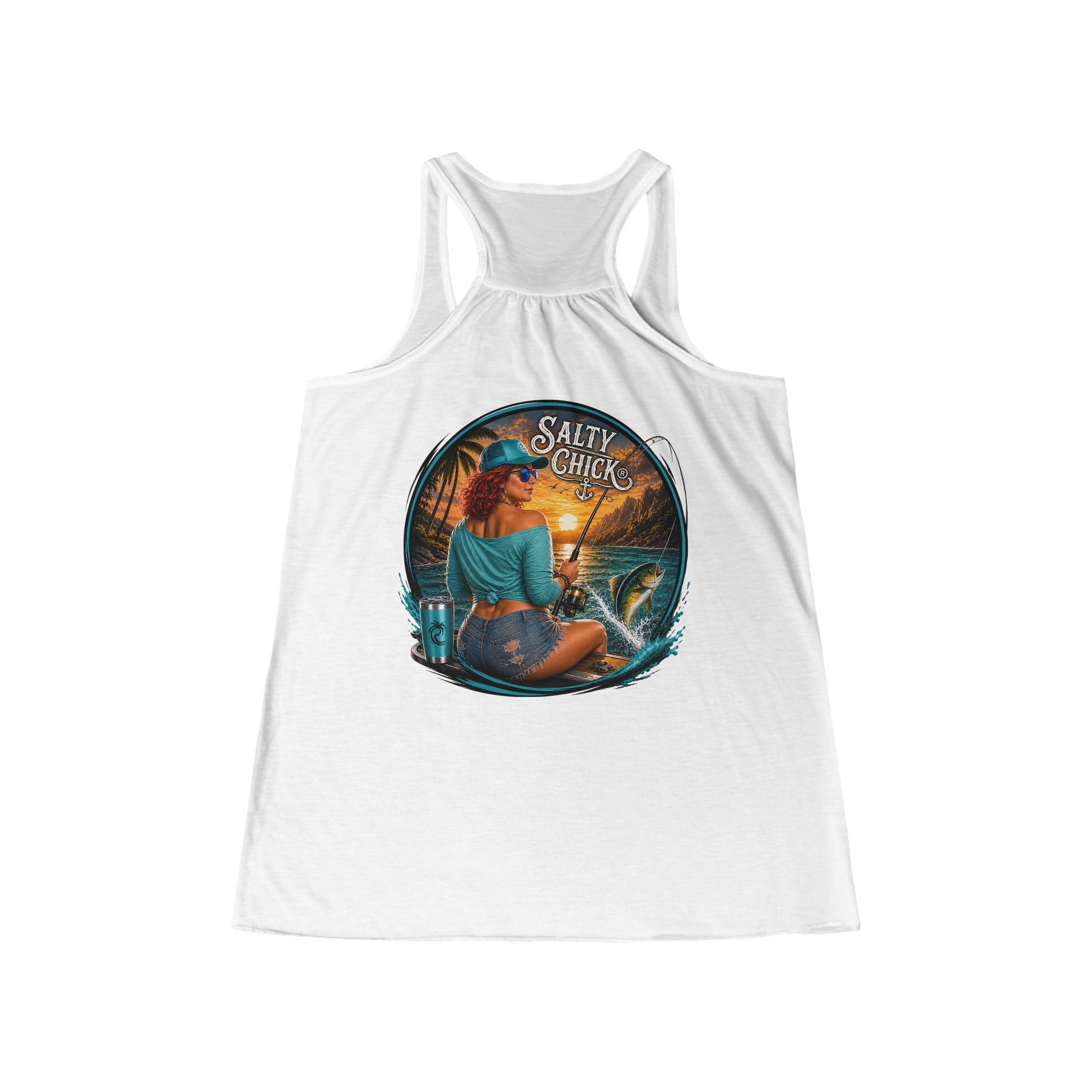 Salty Chick Sunset Palms Racerback Tank – Fishing