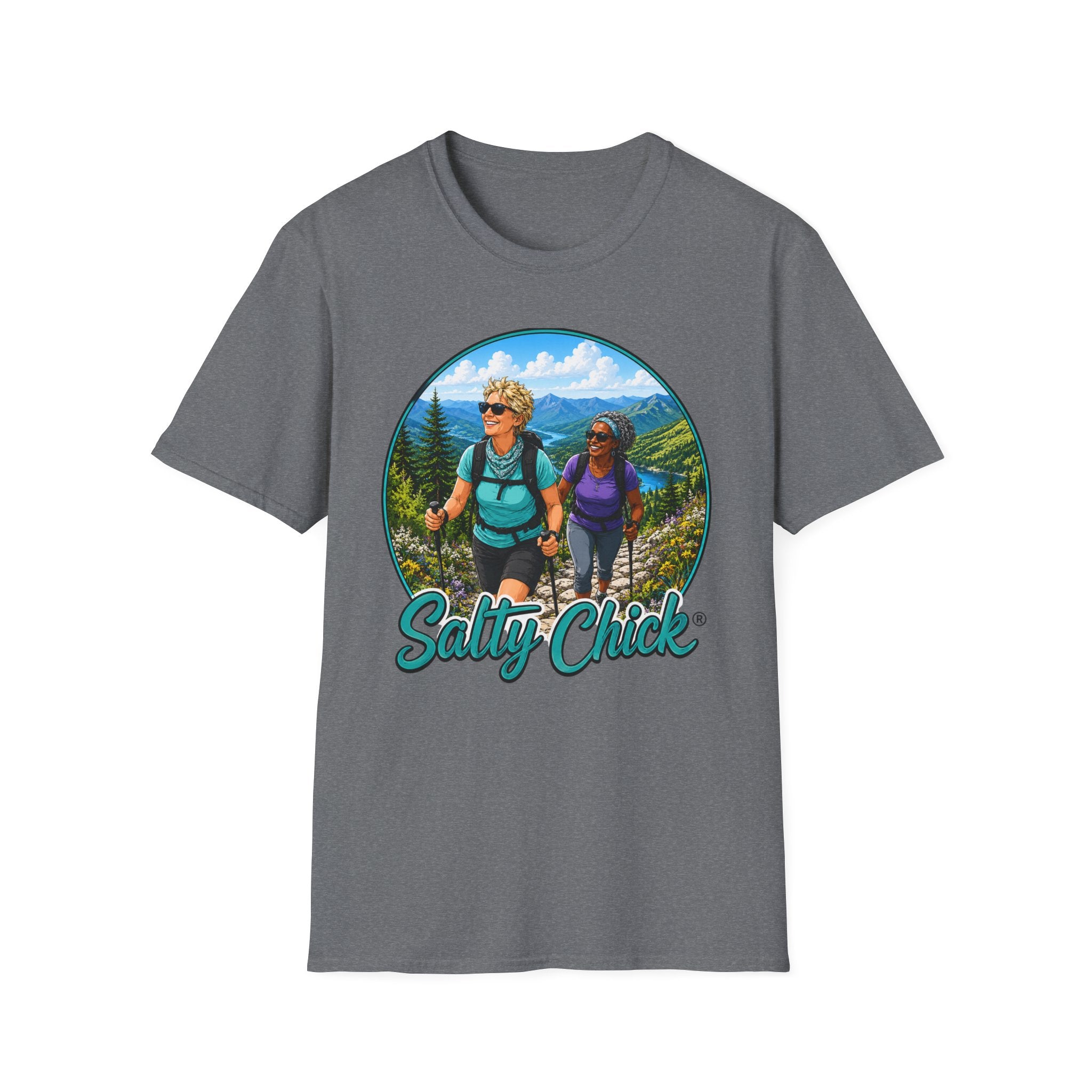 Salty Chick Summit Seeker Cotton Tee – Mountain Biking & Trails