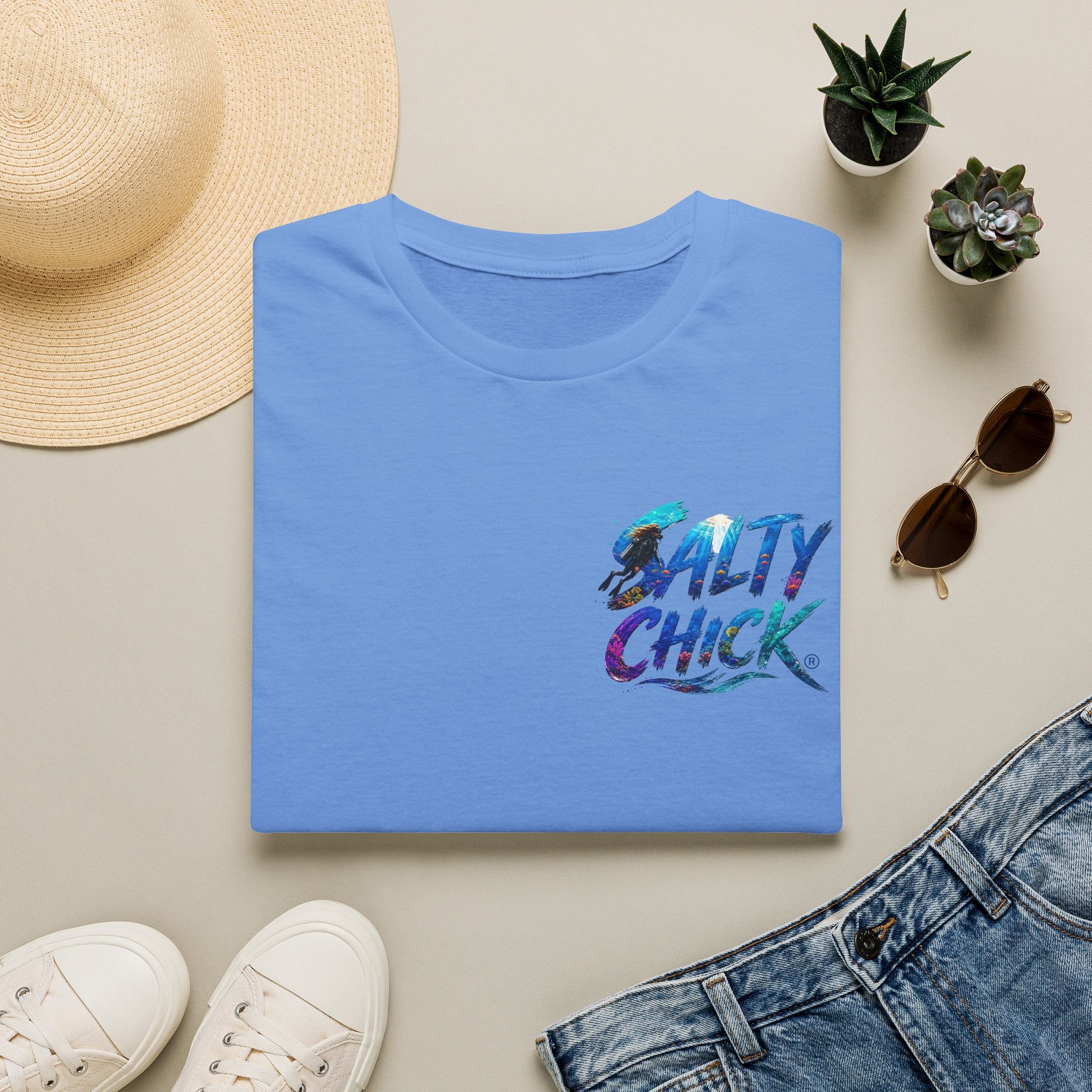 Salty Chick Diver Down Cotton Tee – Coastal Life