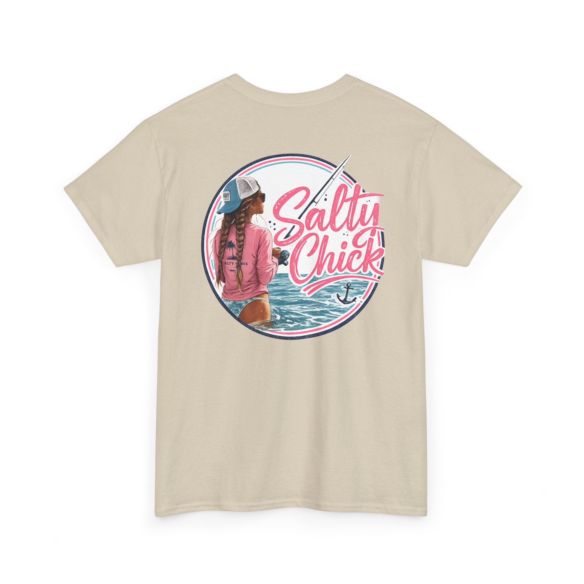 Salty Chick Hooked & Happy Heavy Cotton Tee – Fishing