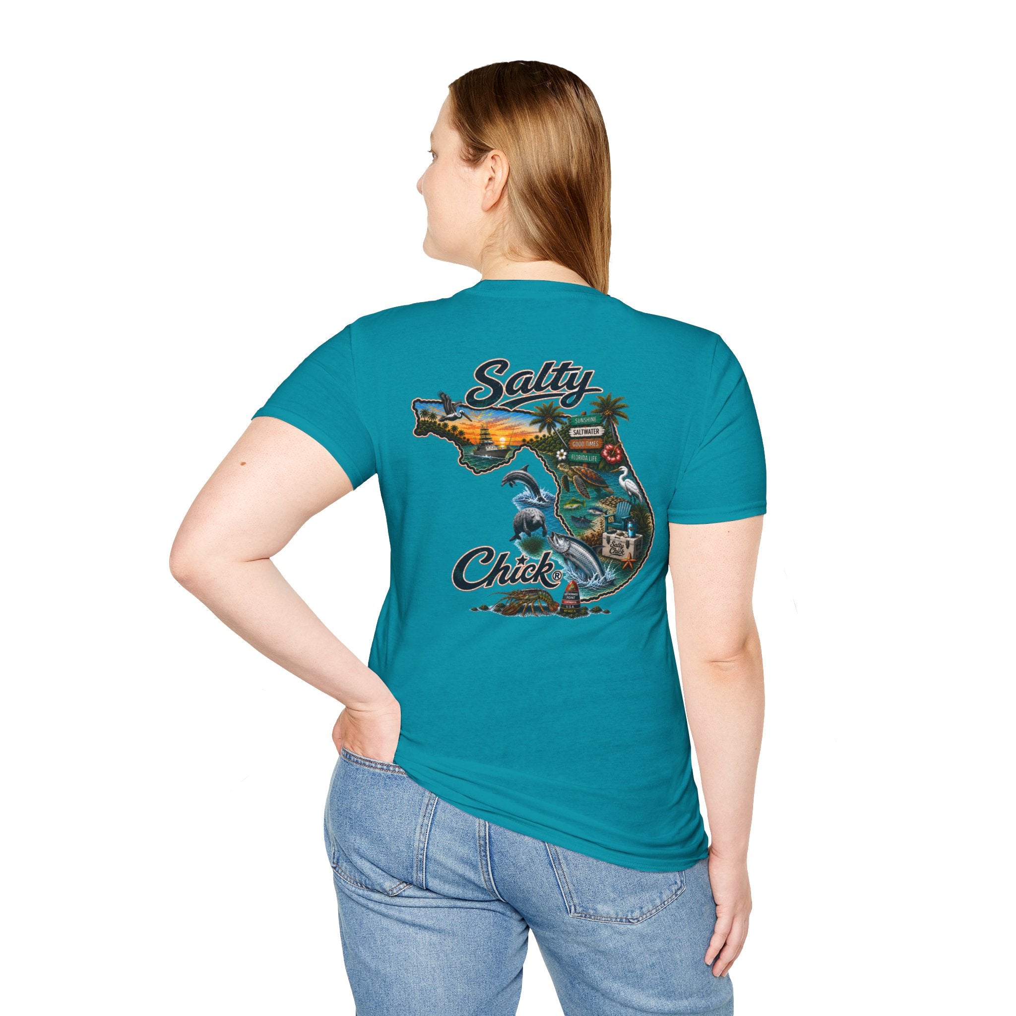 Salty Chick State of Florida Cotton Tee – Coastal Life