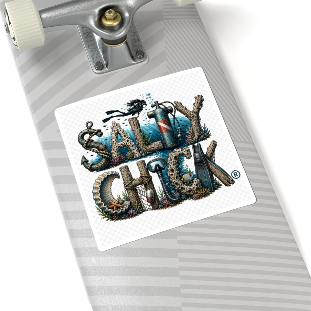 Salty Chick Diver Kiss-Cut Vinyl Sticker – Coastal Life