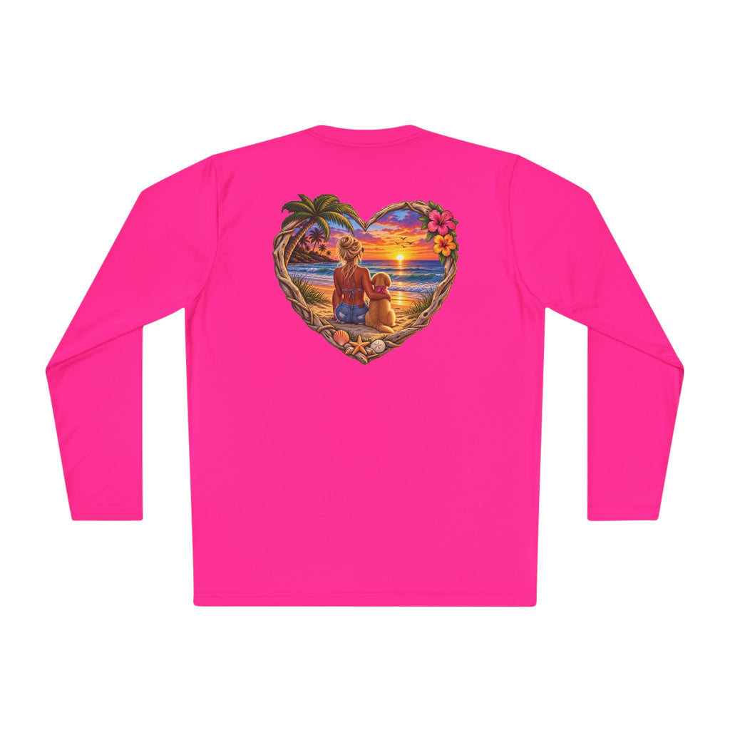 Female with pup Moisture Wicking Long Sleeve